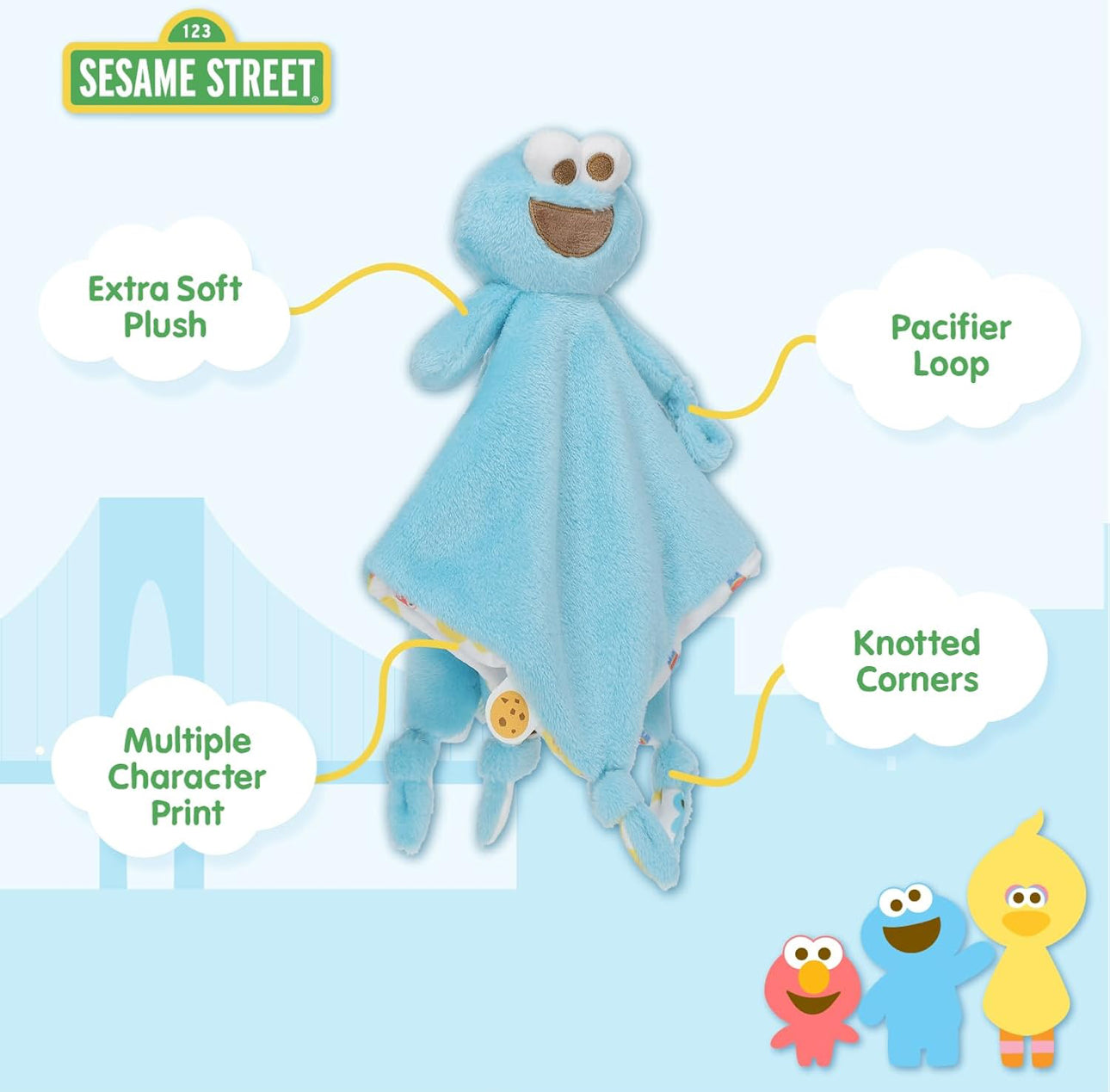 Sesame Street - 超得意芝麻街 Cookie Monster 彩紙BB咬咬巾