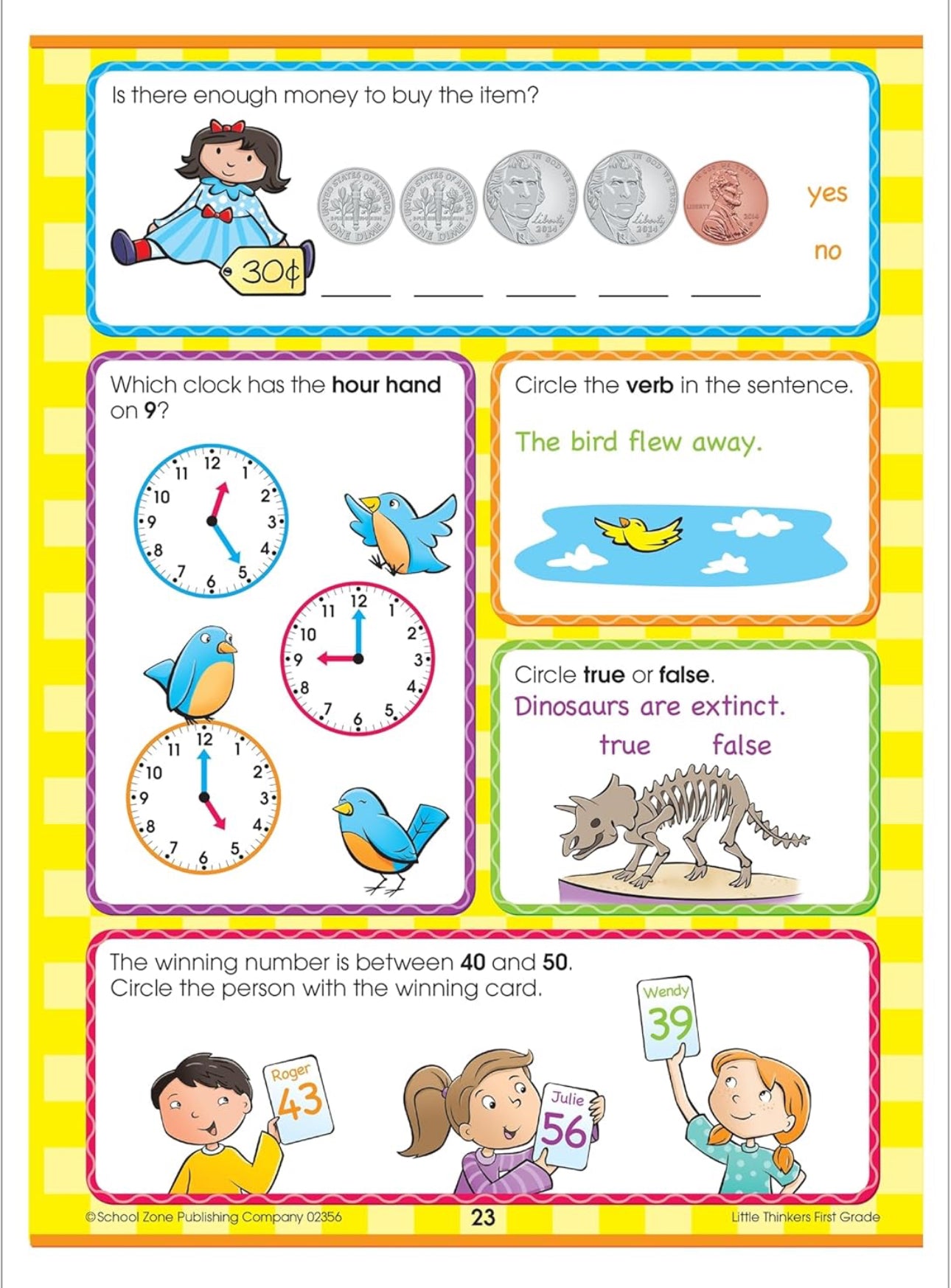School Zone - First Grade Workbook (Little Thinkers 64 pages)