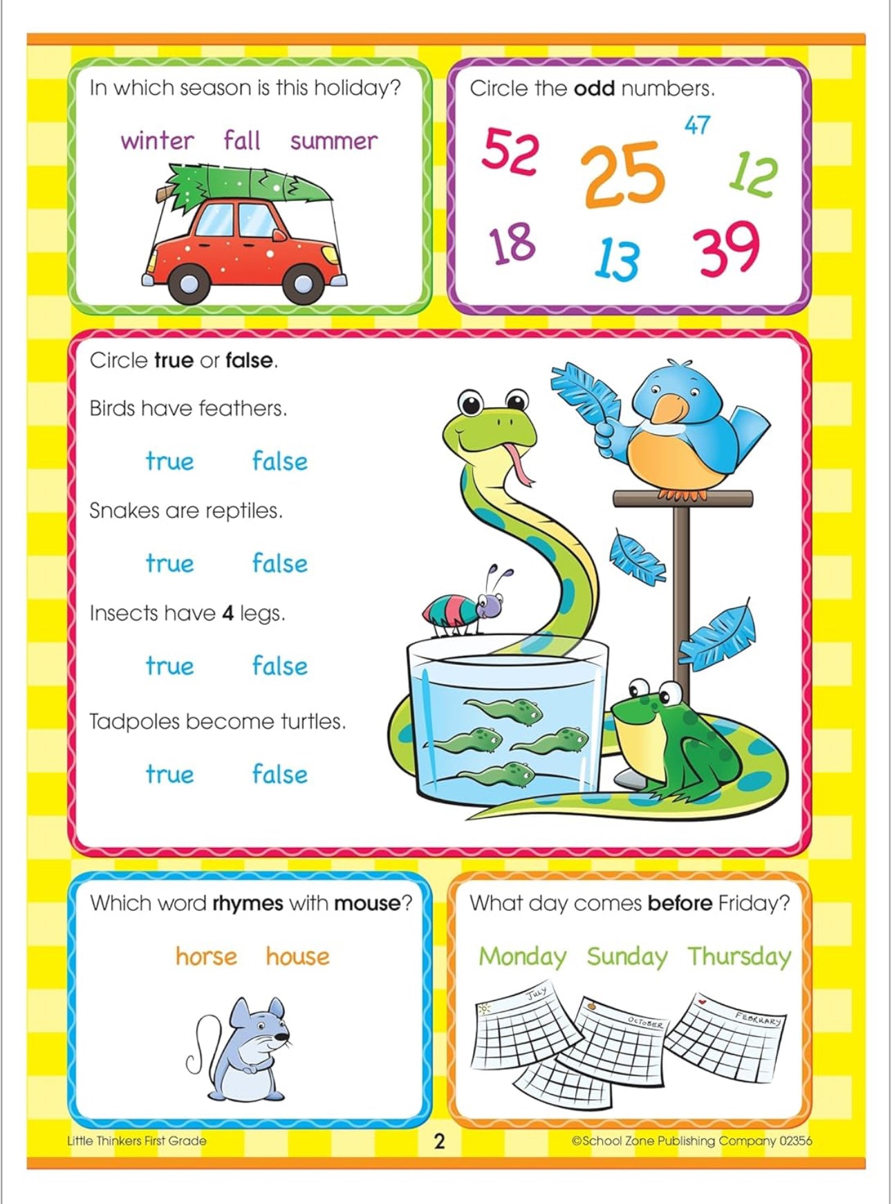 School Zone - First Grade Workbook (Little Thinkers 64 pages)