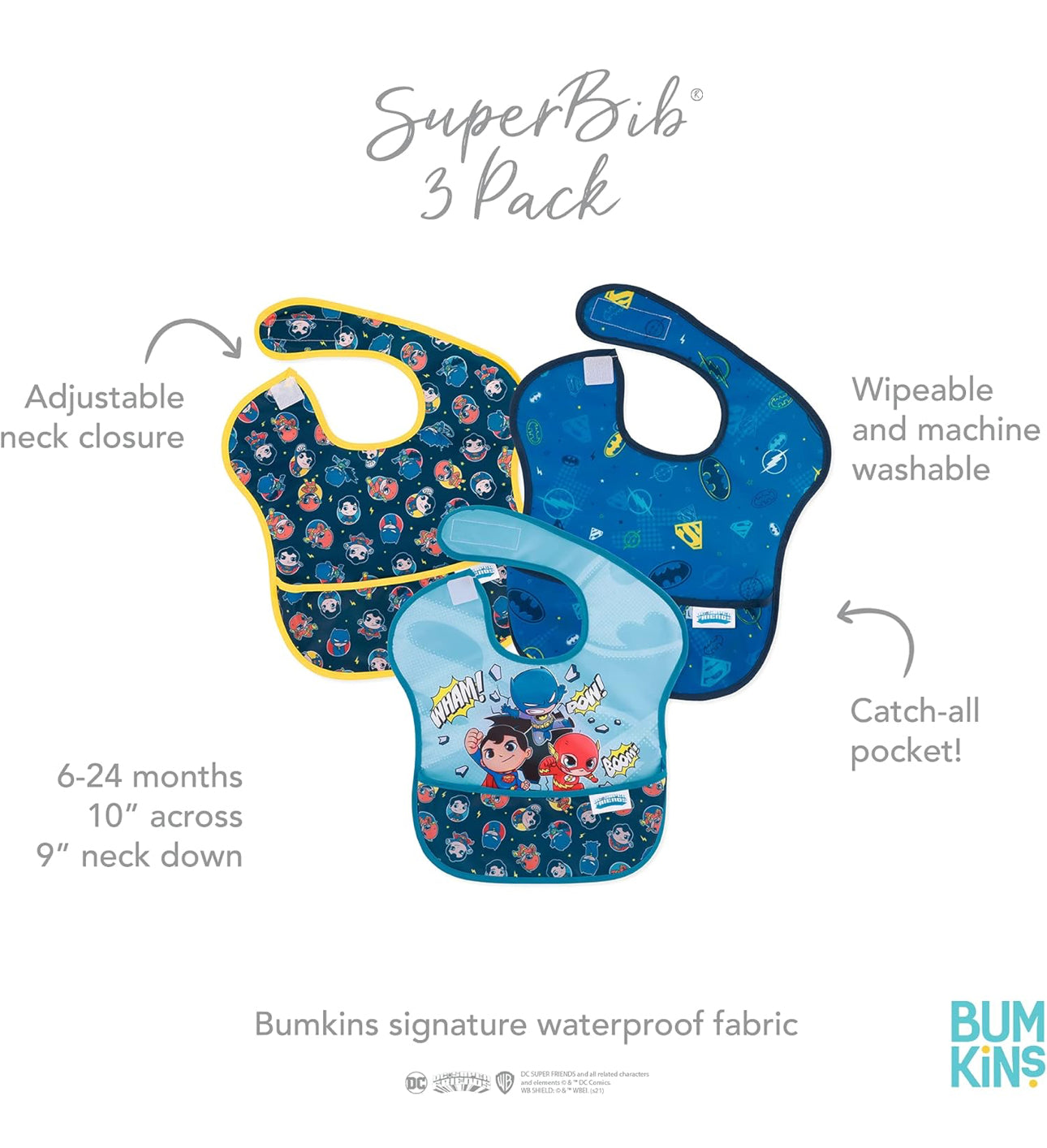 BUMKINS - DC 造型超防水飯衣 (DC Comics 背心款) SuperBibs