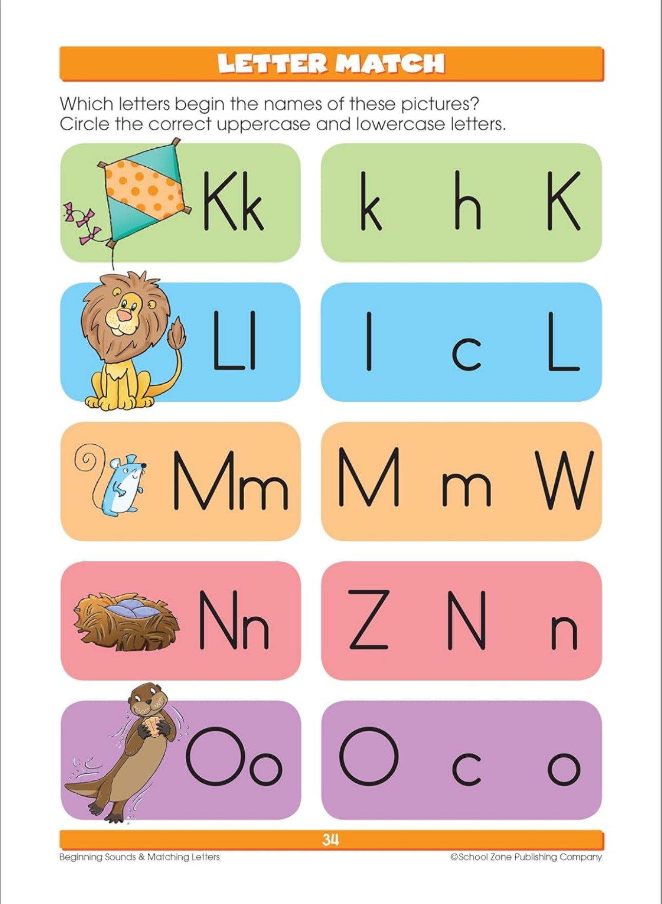School Zone - Kindergarten workbook (Reading Readiness 64 pages)