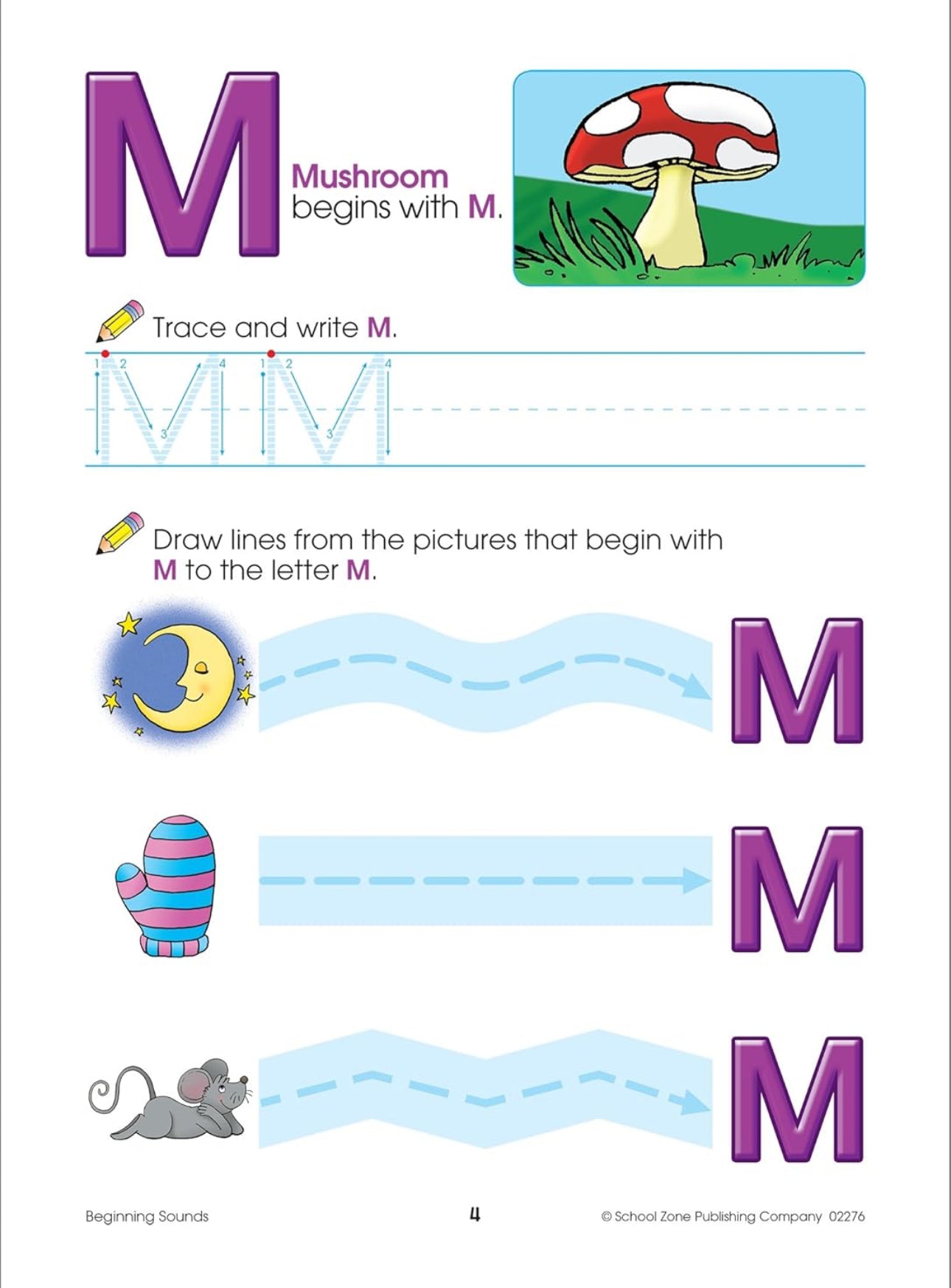 School Zone - Preschool Workbook (Beginning Sound 32 pages)
