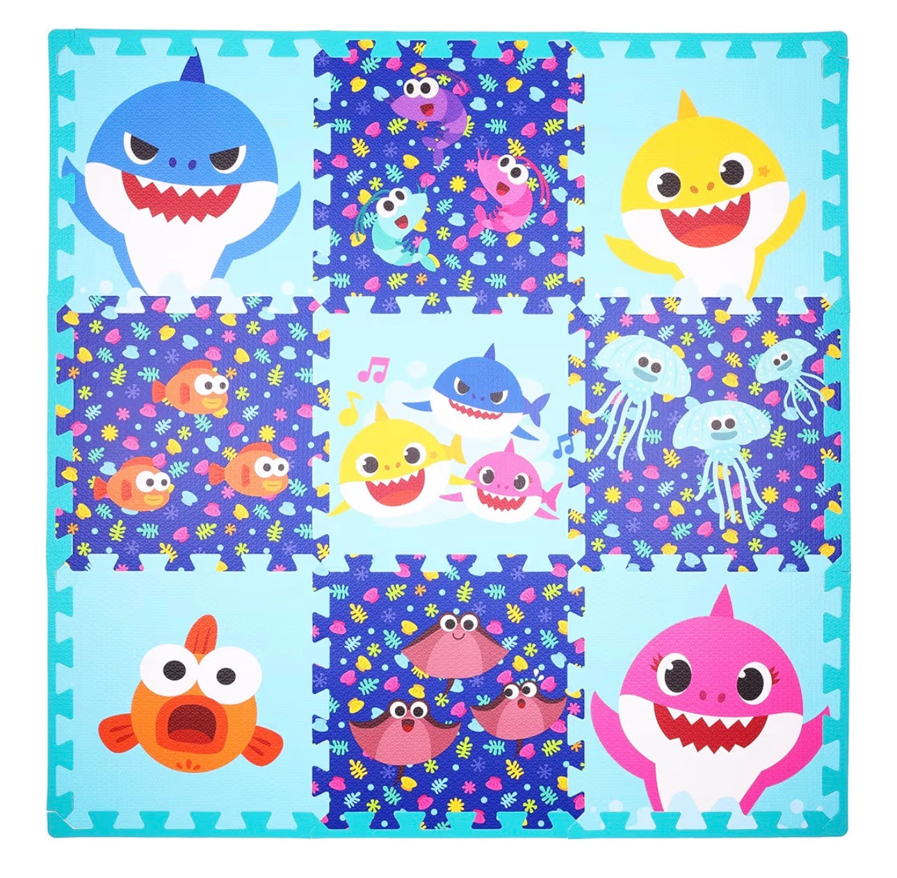 Baby Shark 大大塊泡沫膠 Puzzle Mat (9件裝)