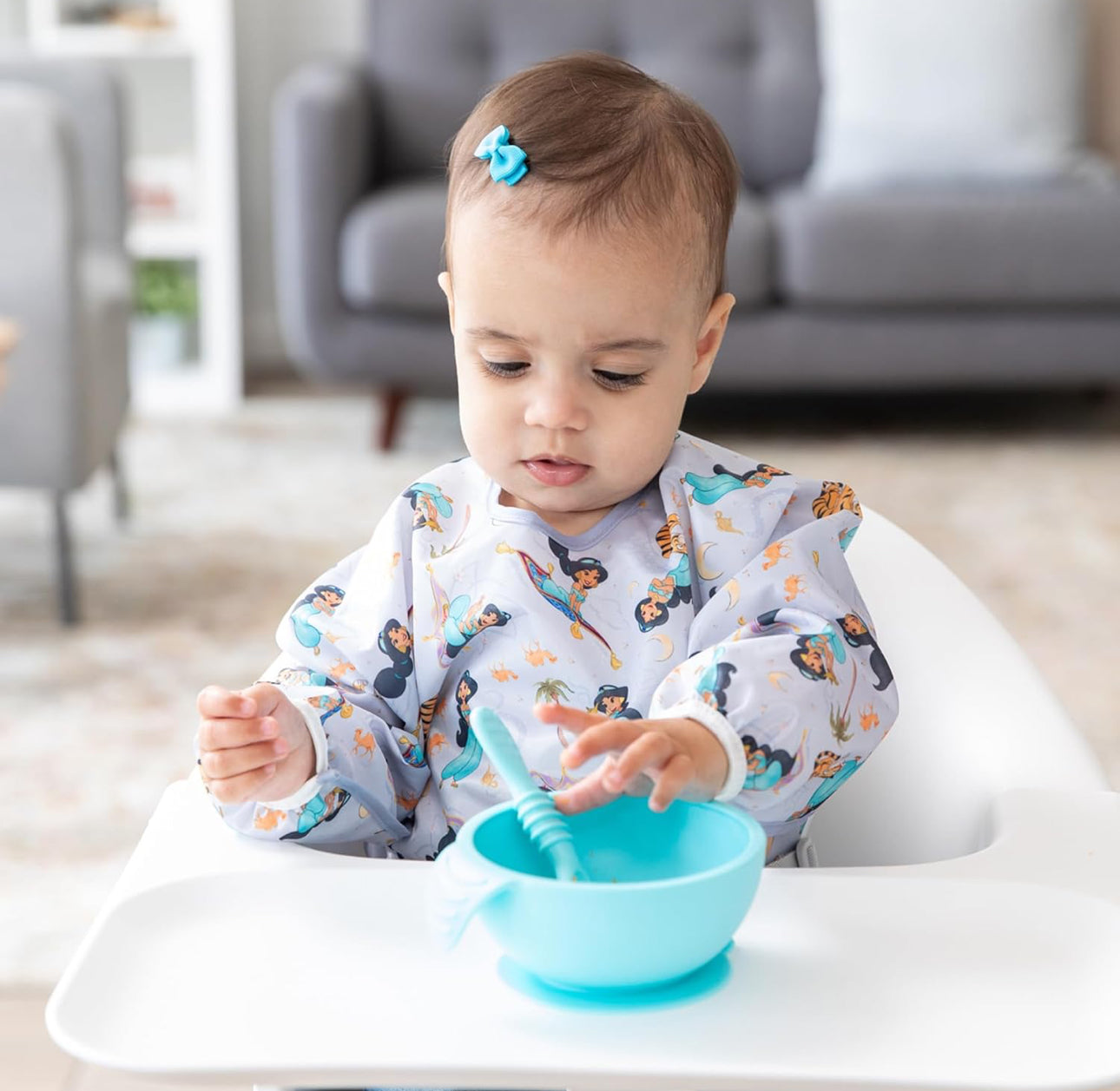 BUMKINS - Disney卡通造型超防水飯衣 (Jasmine 長袖款) Sleeved bib