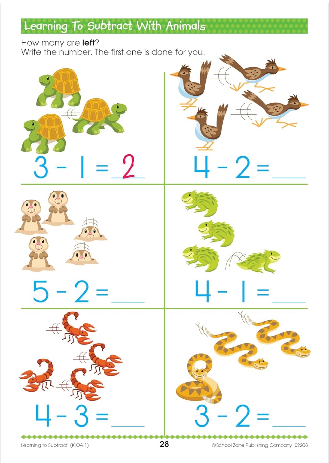 School Zone - Kindergarten workbook (Math Readiness 64 pages)