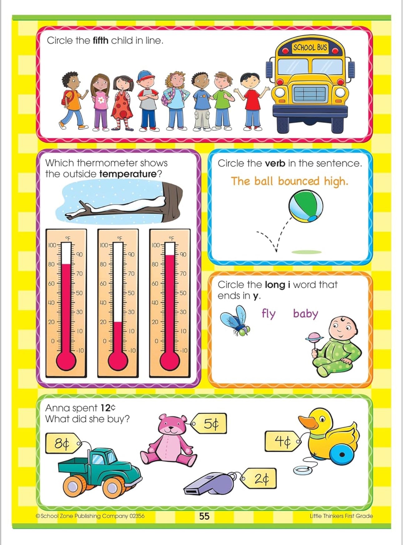 School Zone - First Grade Workbook (Little Thinkers 64 pages)