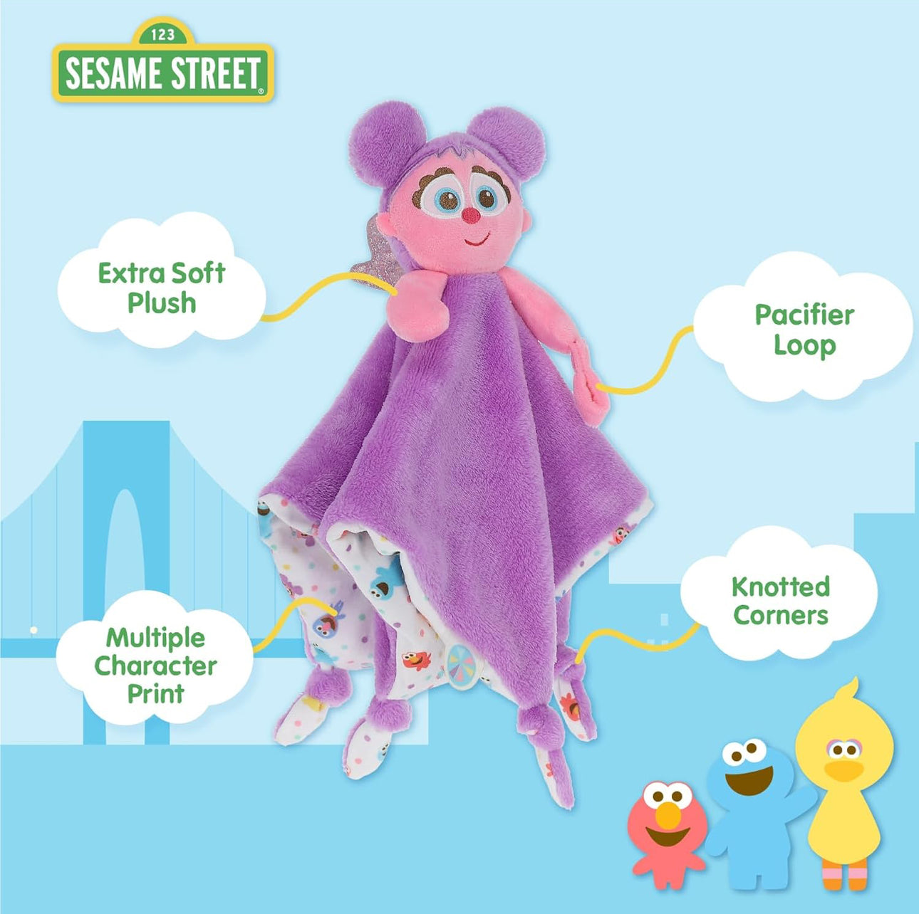 Sesame Street - 超得意芝麻街 Abby 彩紙BB咬咬巾
