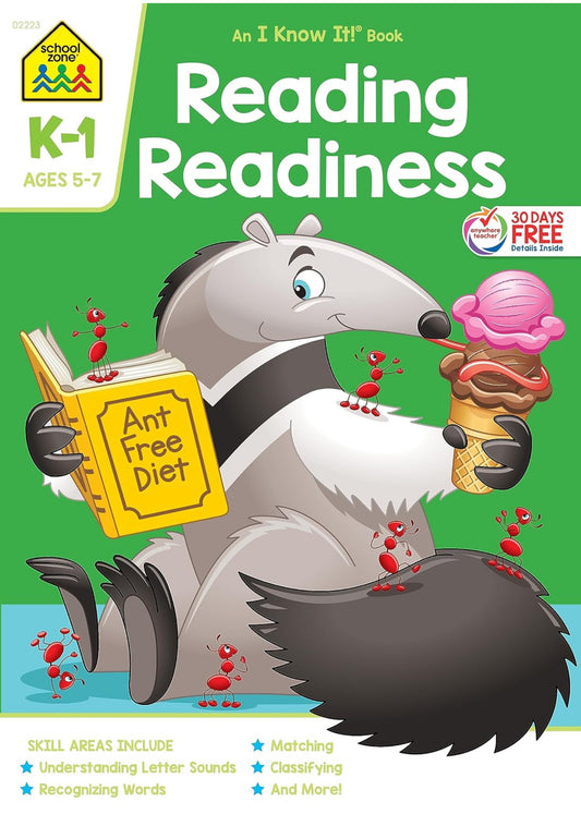 School Zone - Kindergarten workbook (Reading Readiness 64 pages)