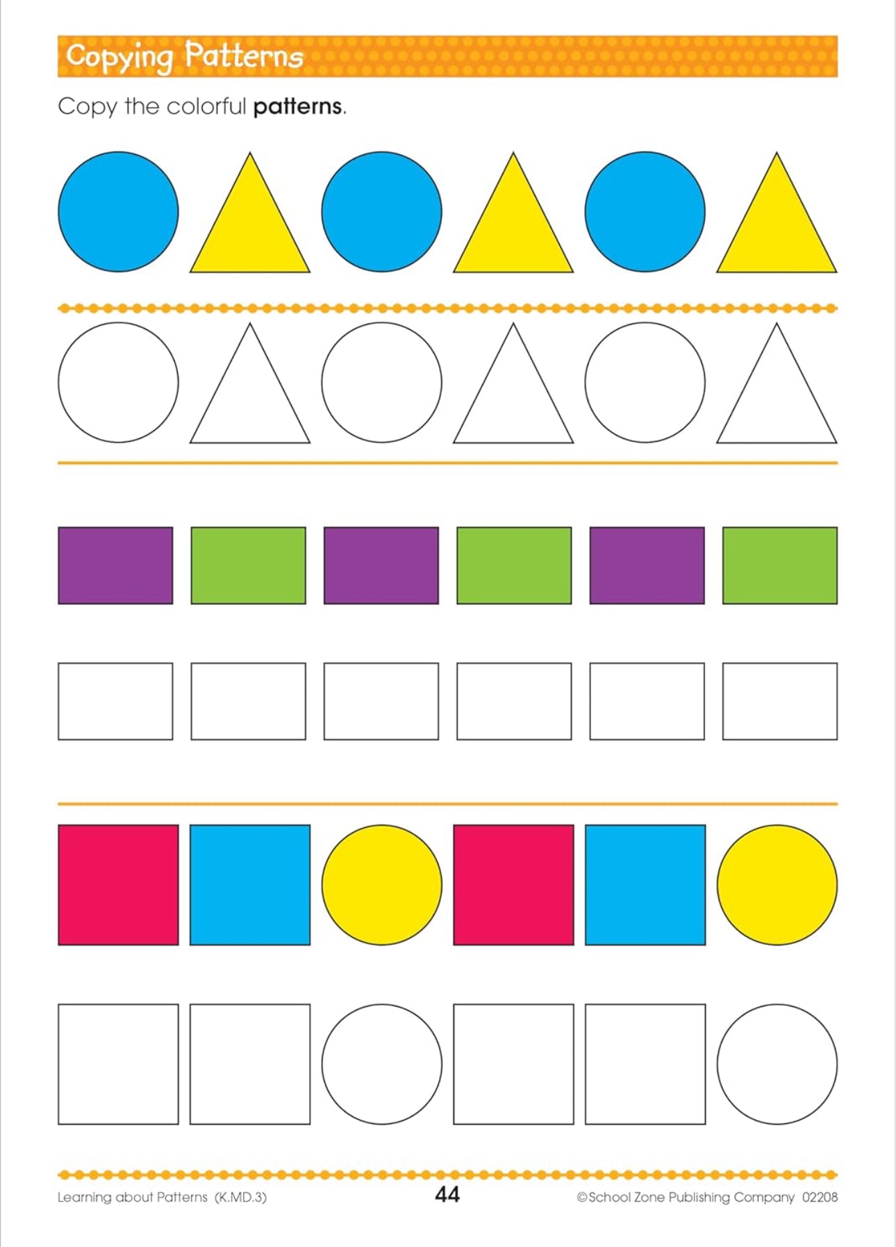School Zone - Kindergarten workbook (Math Readiness 64 pages)