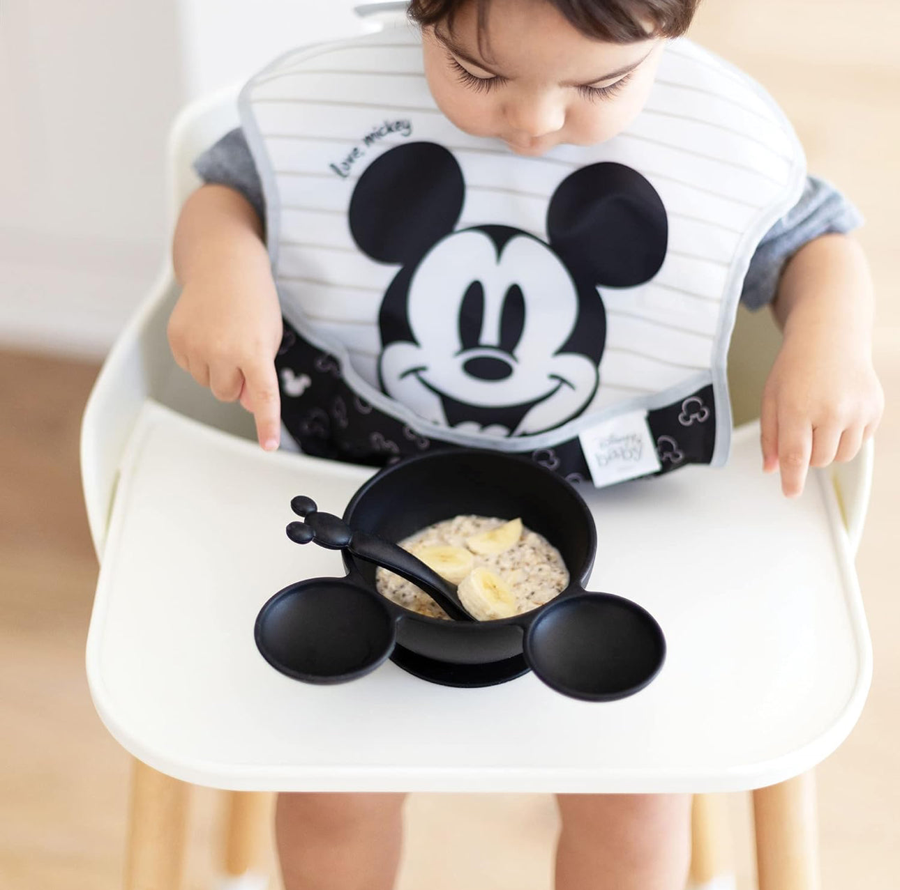 BUMKINS - Mickey & Minnie 造型吸盤碗 連專用匙羹
