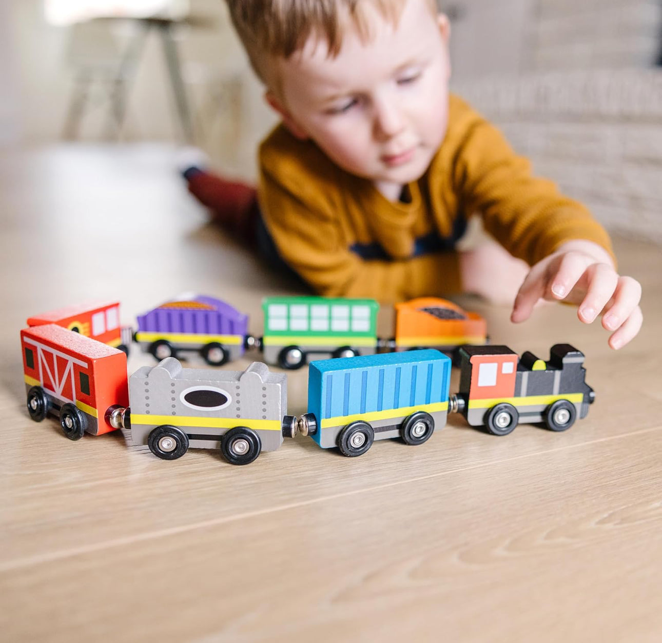 Melissa & Doug - 高質木製磁力小列車