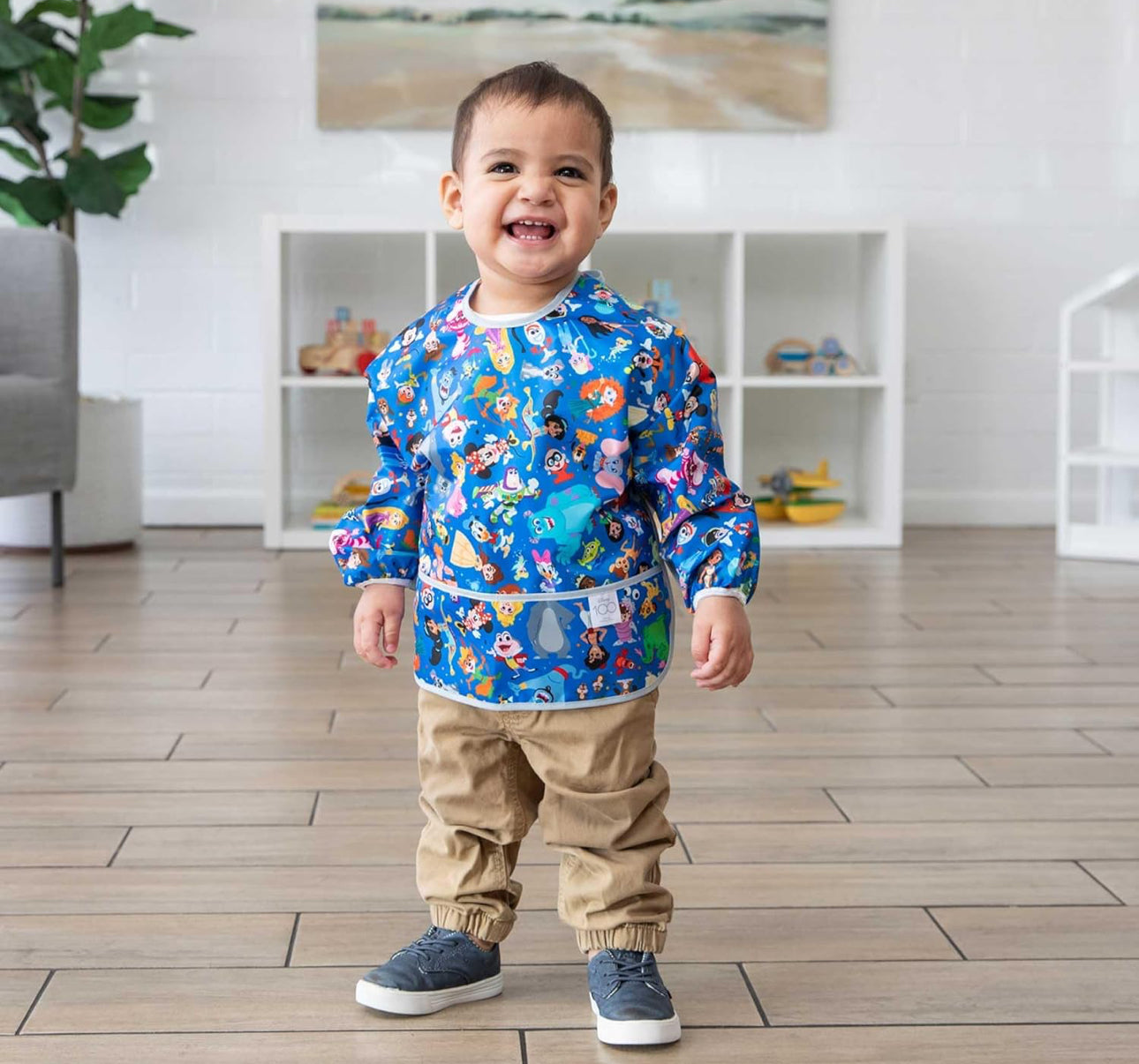 BUMKINS - Disney卡通造型超防水飯衣 (100周年特別版 I 長袖款) Sleeved bib