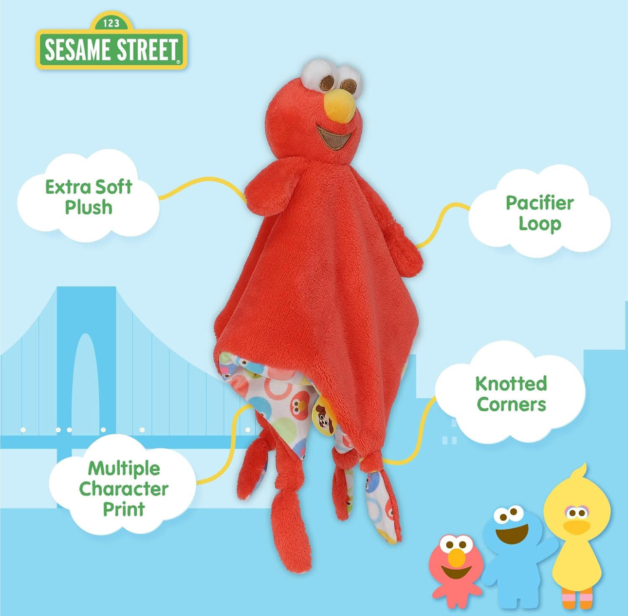Sesame Street - 超得意芝麻街 Elmo 彩紙BB咬咬巾