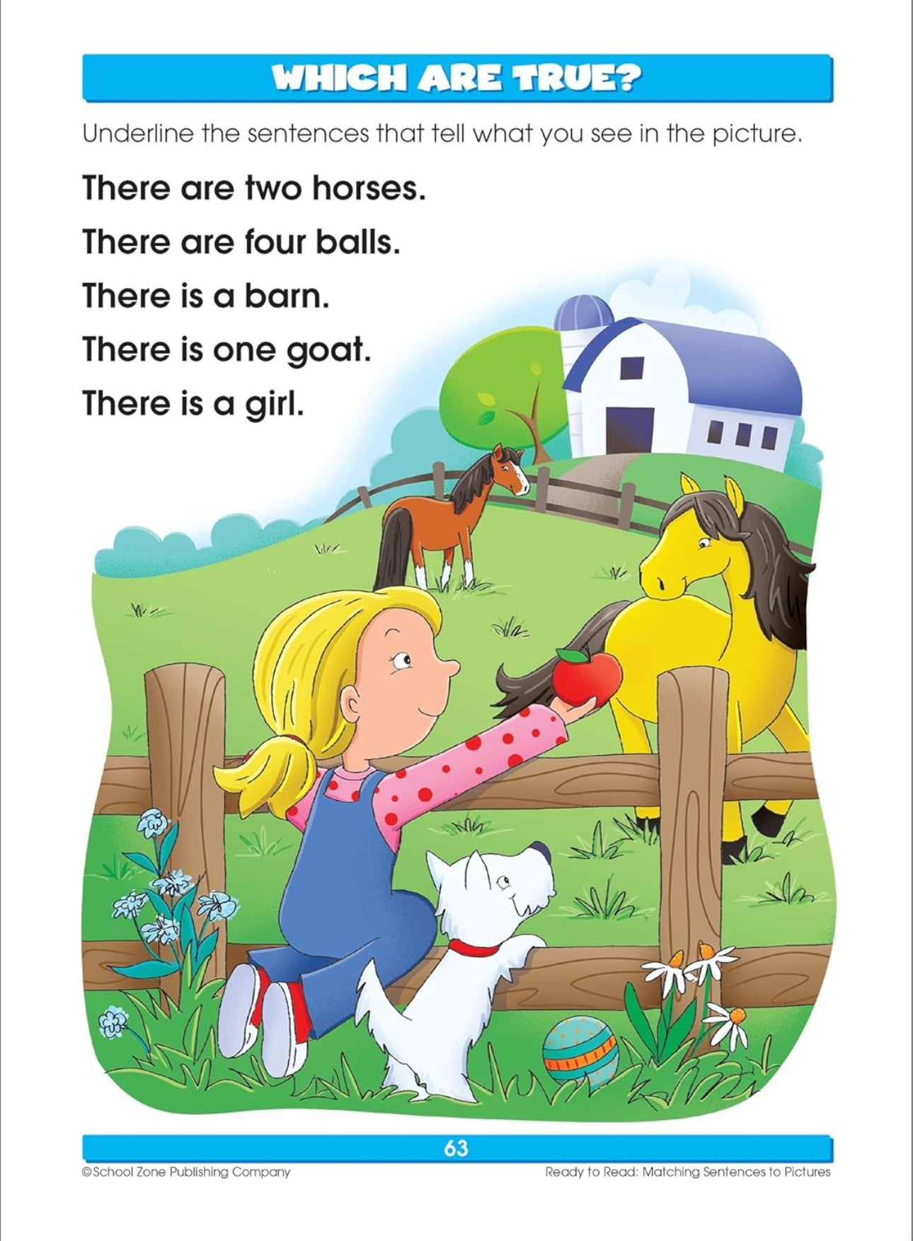 School Zone - Kindergarten workbook (Reading Readiness 64 pages)
