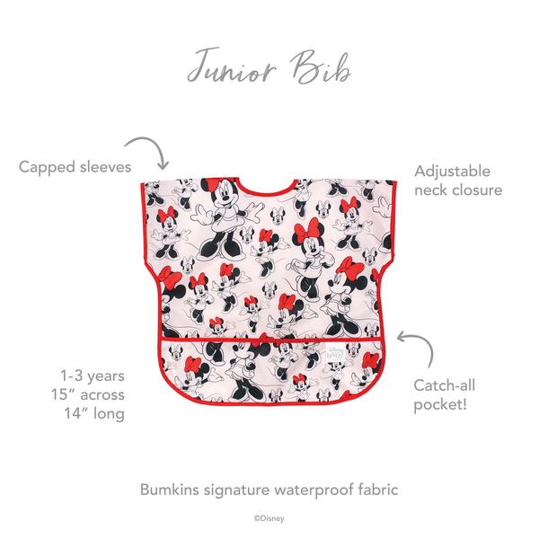 BUMKINS - Disney卡通造型超防水飯衣 (Minnie 短袖款) Junior bib