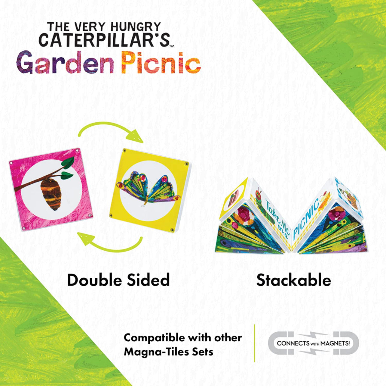 Eric Carle x Magna-Tiles 磁力片積木玩具 - The Very Hungry Caterpillar Garden Picnic 11塊套裝