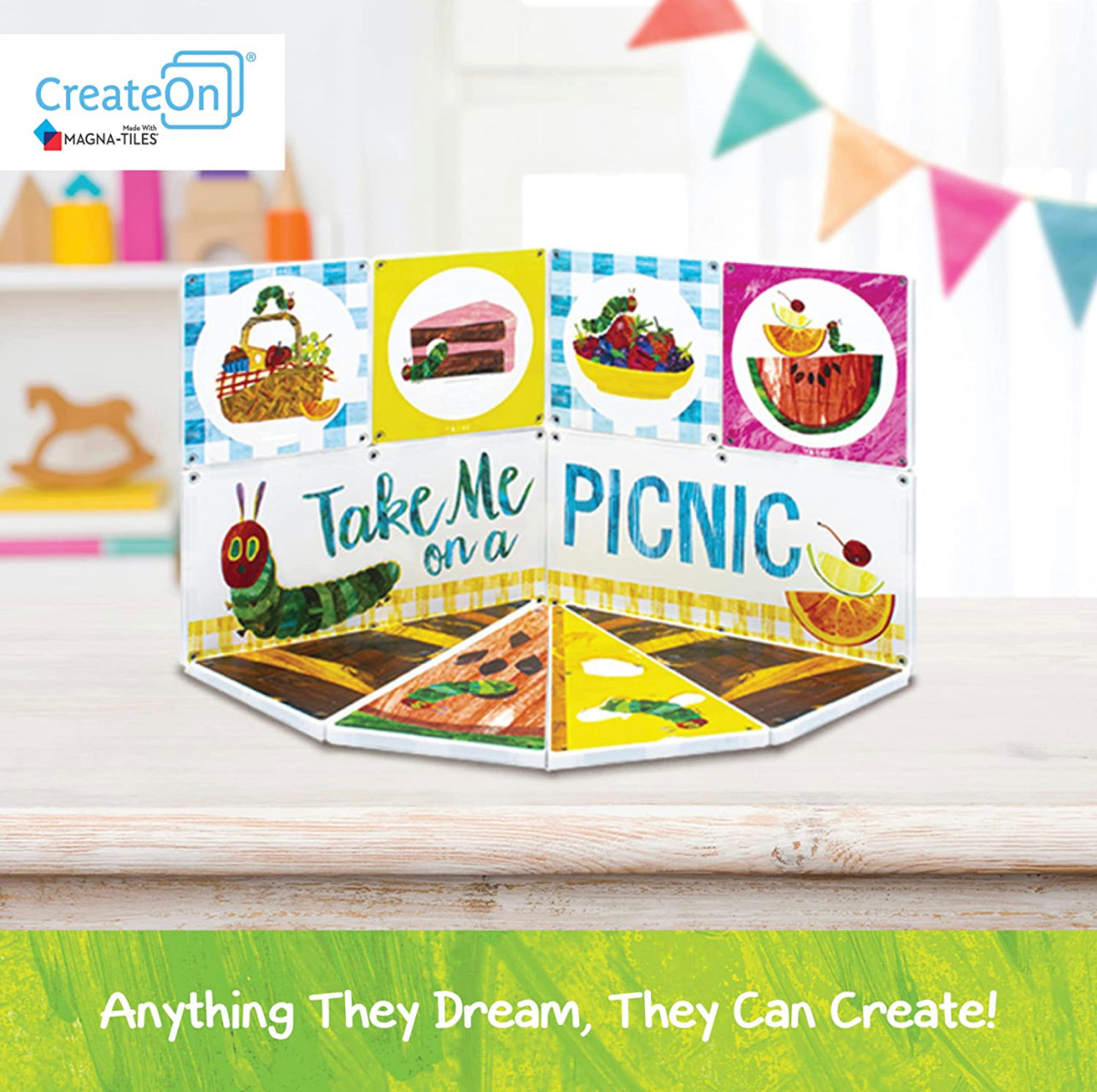 Eric Carle x Magna-Tiles 磁力片積木玩具 - The Very Hungry Caterpillar Garden Picnic 11塊套裝