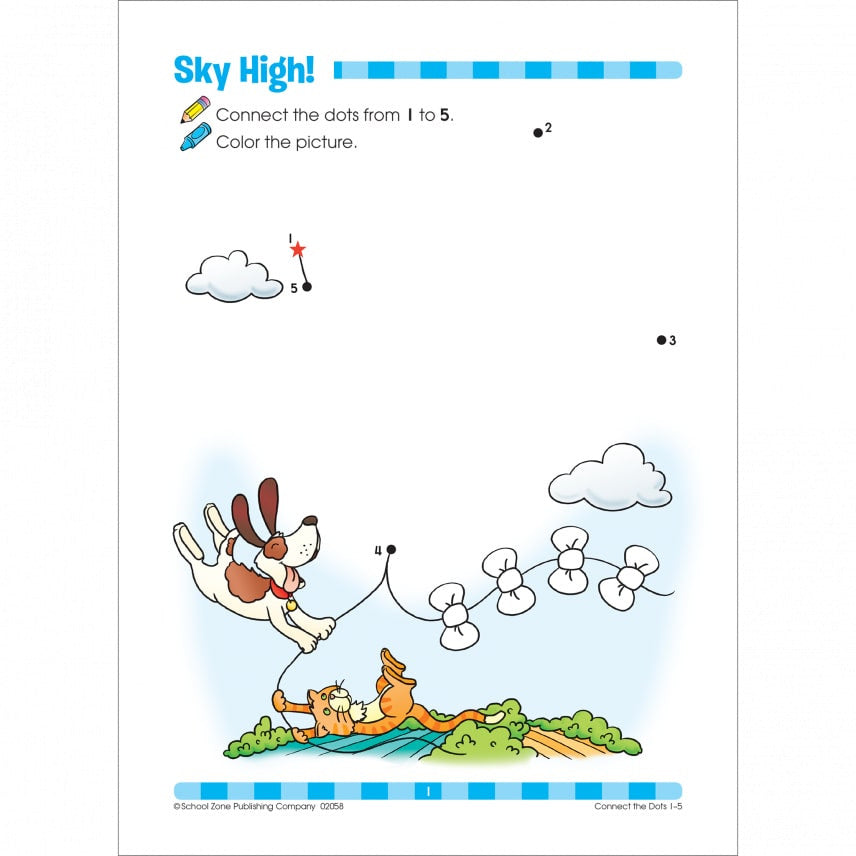 School Zone - Dot to Dots Workbook (Connect the Dots 32 pages)