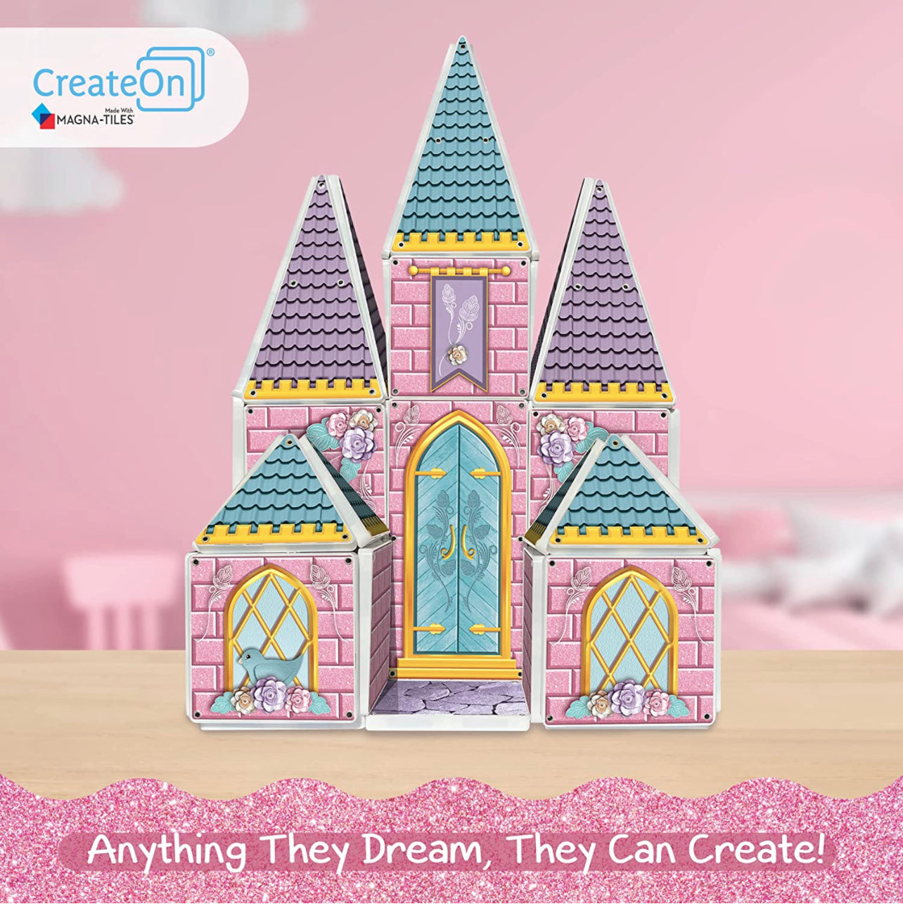 Magna-Tiles 磁力片積木玩具 - Princess Castle 53塊套裝