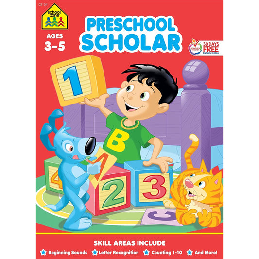 School Zone - Preschool Workbook (Preschool Scholar 32 pages)