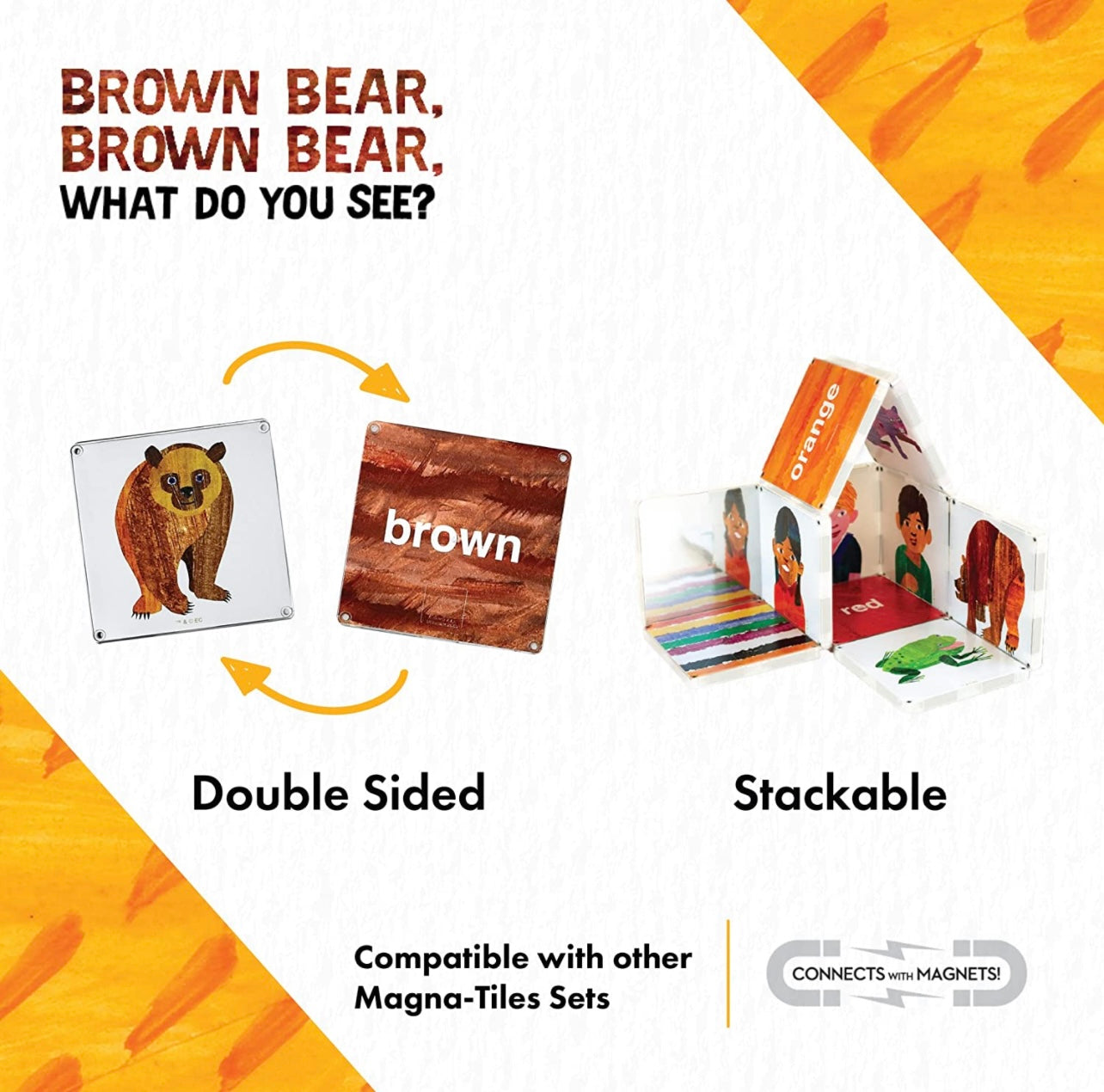 Eric Carle x Magna-Tiles 磁力片積木玩具 - Brown Bear, Brown Bear 16塊套裝