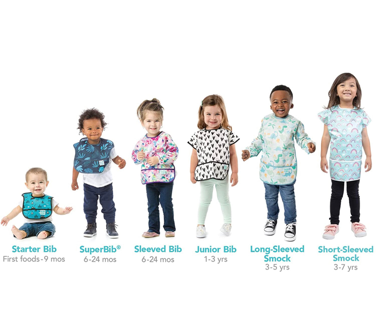 BUMKINS - 彩虹超防水飯衣 (Rainbow 長袖款) Sleeved bib