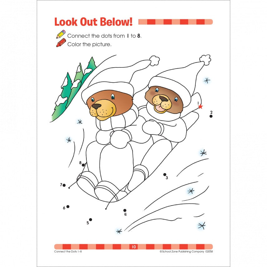 School Zone - Dot to Dots Workbook (Connect the Dots 32 pages)