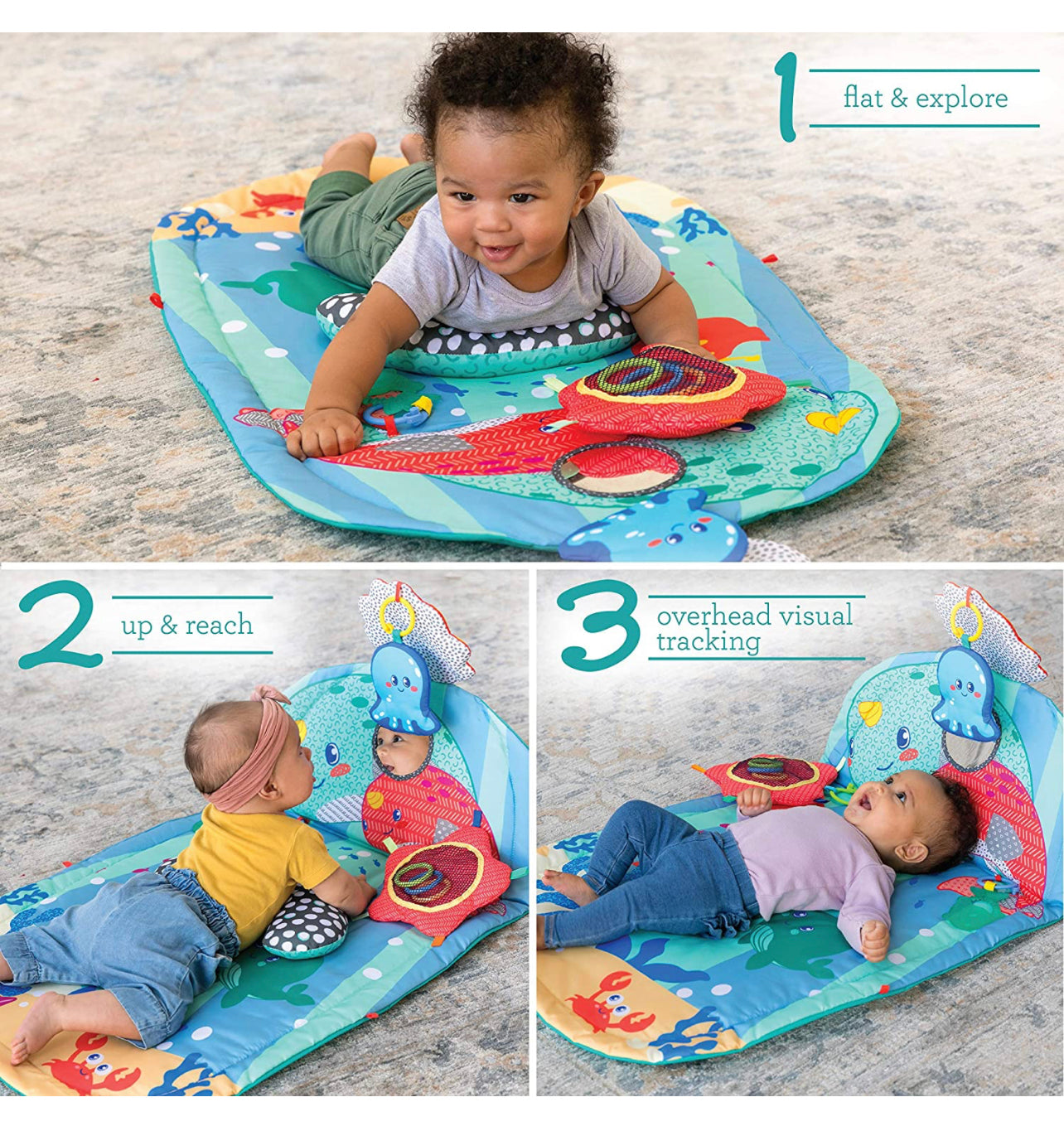 Infantino - 海洋主題巨型3階段 Tummy Time Play Mat🐠