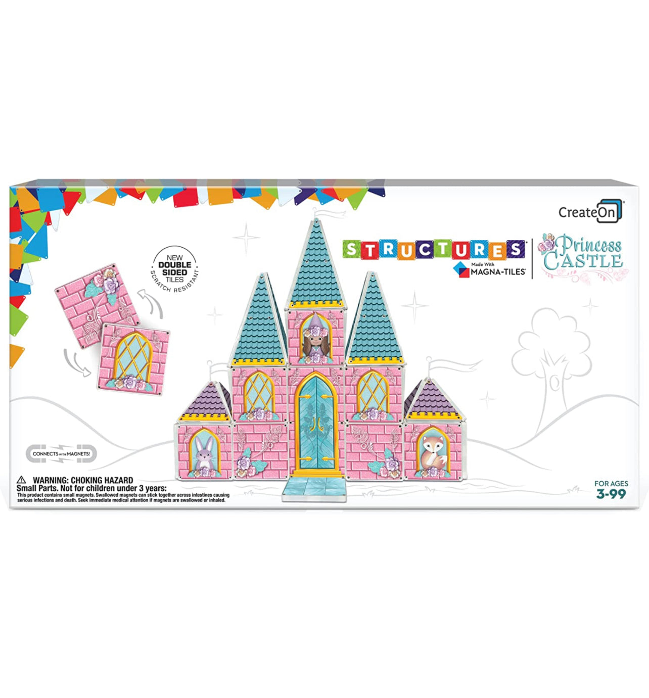 Magna-Tiles 磁力片積木玩具 - Princess Castle 53塊套裝