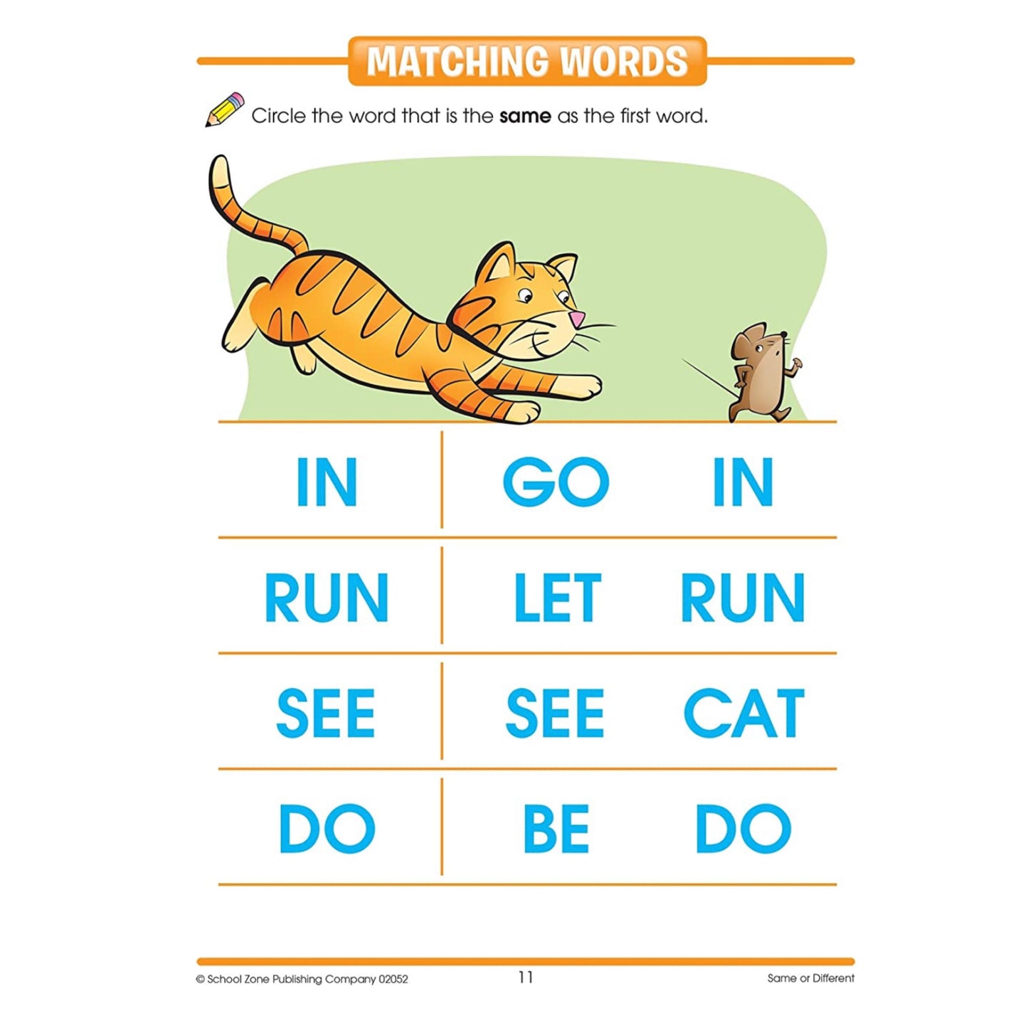 School Zone - Preschool Workbook (Same or Different 32 pages)