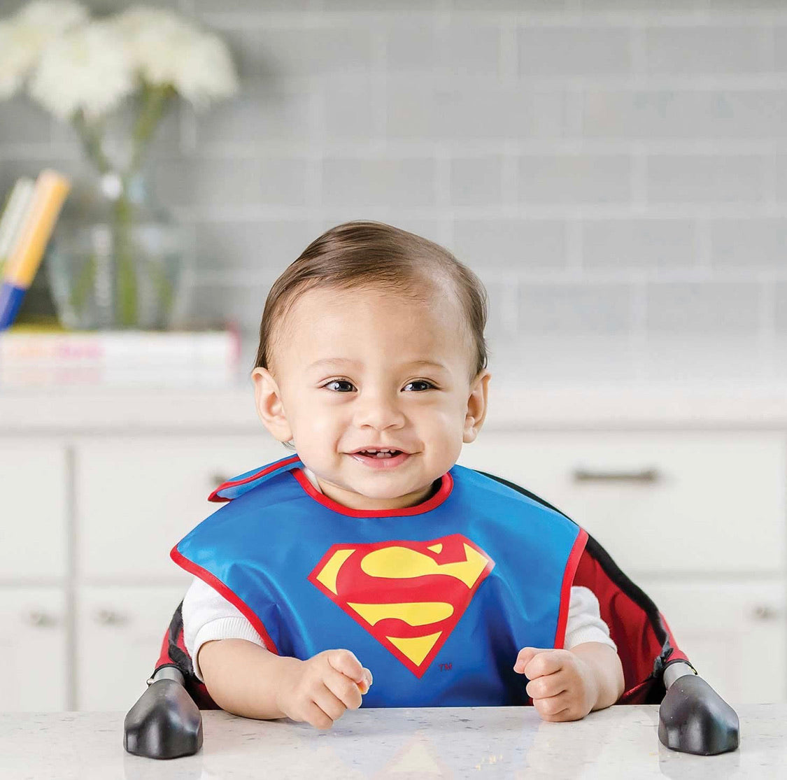 BUMKINS - DC卡通造型超防水飯衣 (Superman 背心款) SuperBibs