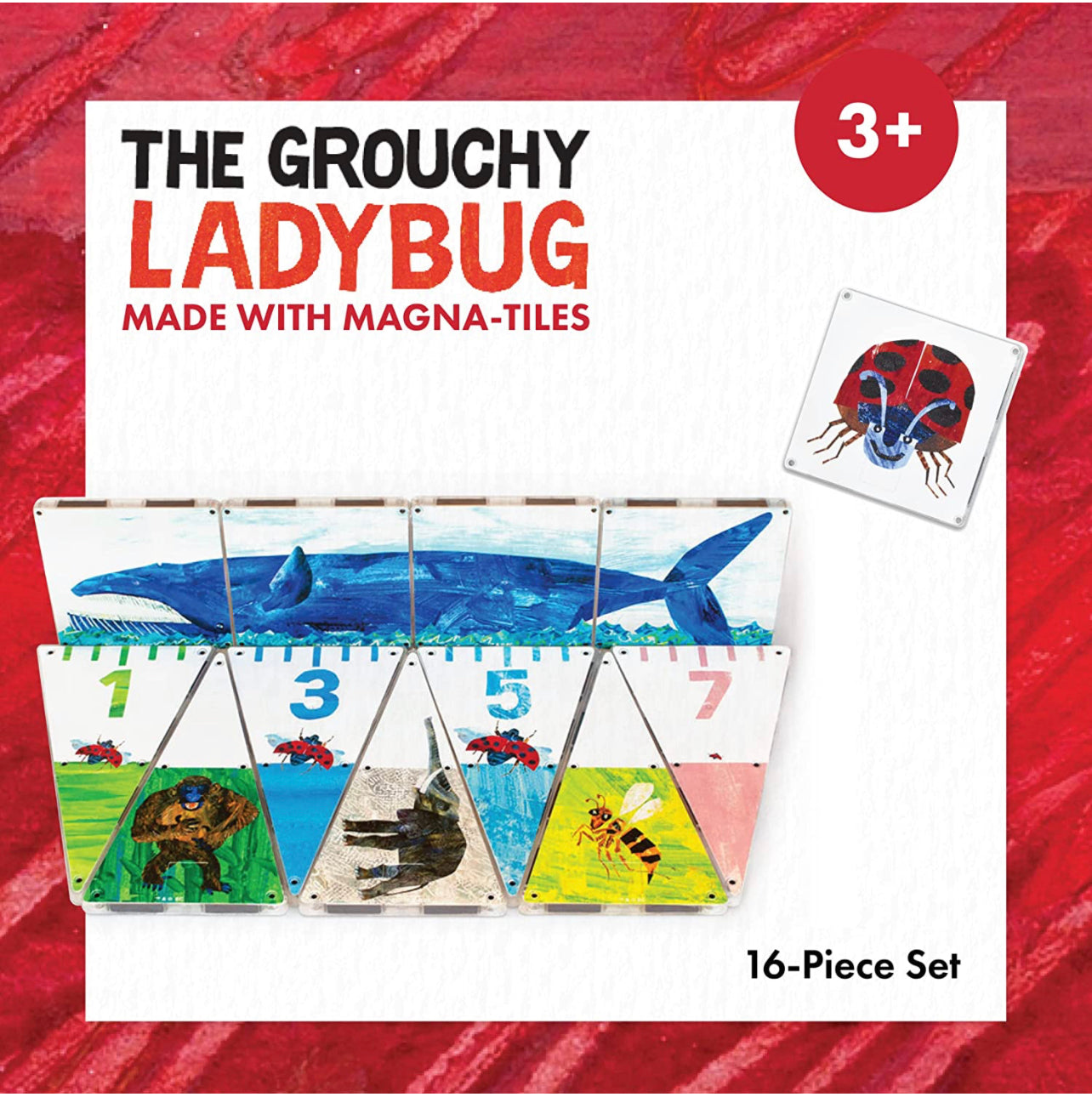 Eric Carle x Magna-Tiles 磁力片積木玩具 - The Grouchy Lady Bug 16塊套裝