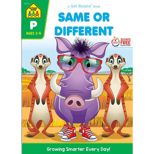 School Zone - Preschool Workbook (Same or Different 64 pages)
