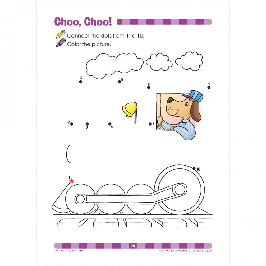 School Zone - Dot to Dots Workbook (Connect the Dots 32 pages)