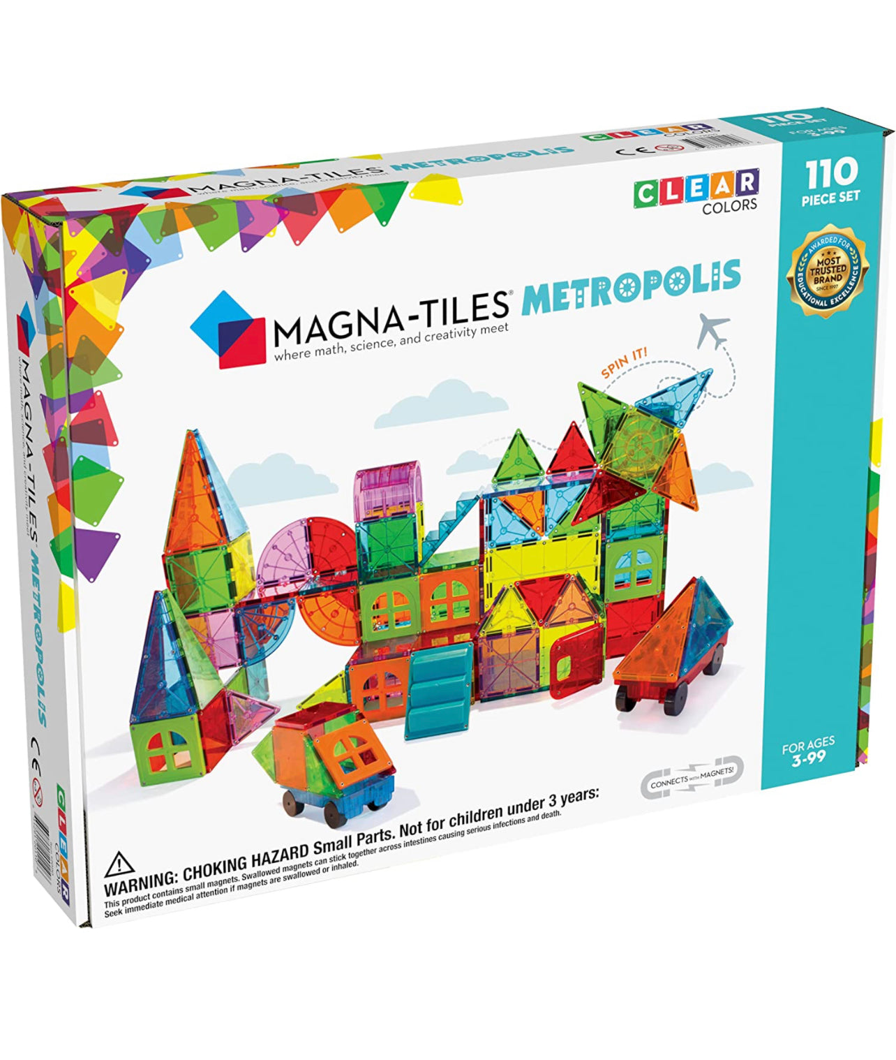 Magna-Tiles 磁力片積木玩具 - Metropolis 110塊套裝
