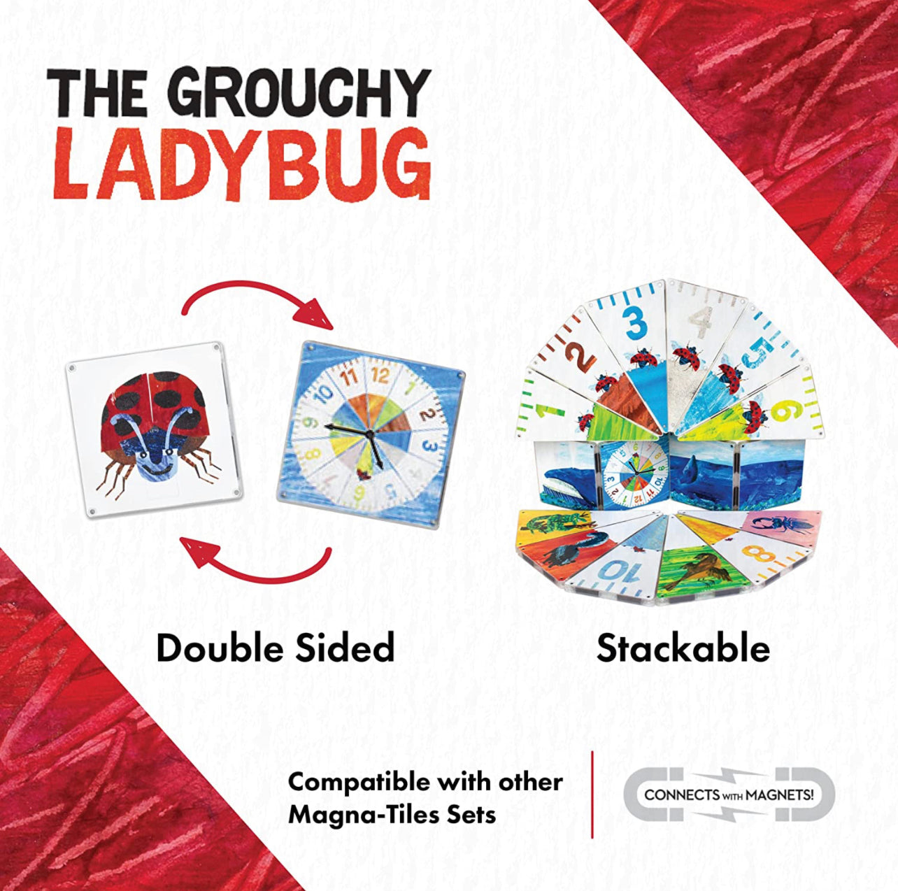 Eric Carle x Magna-Tiles 磁力片積木玩具 - The Grouchy Lady Bug 16塊套裝