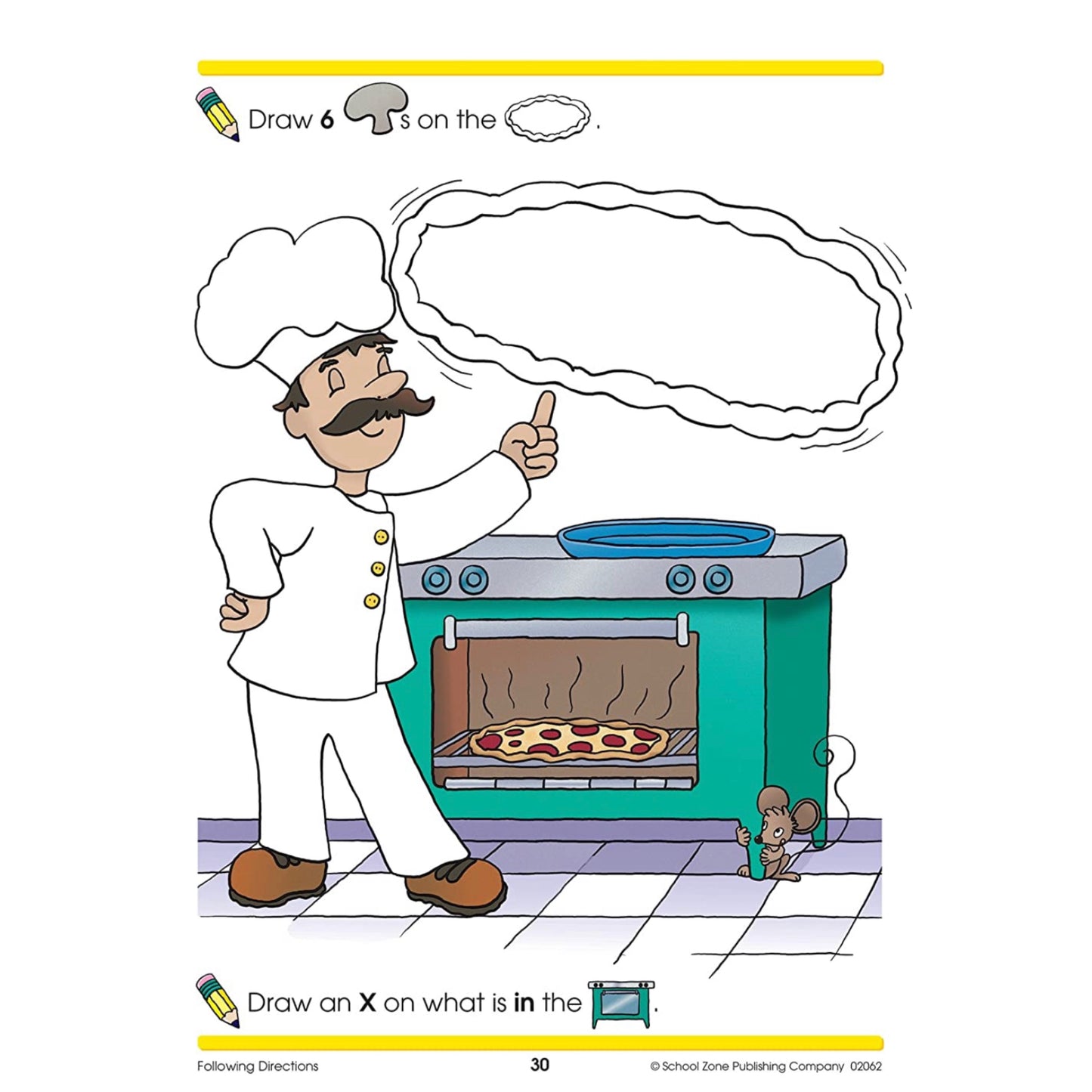 School Zone - Preschool Workbook (Following Direction 32 pages)