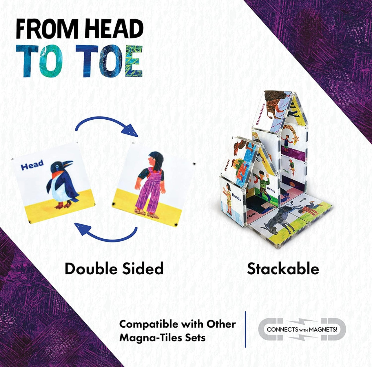 Eric Carle x Magna-Tiles 磁力片積木玩具 - From Head to Toe 16塊套裝
