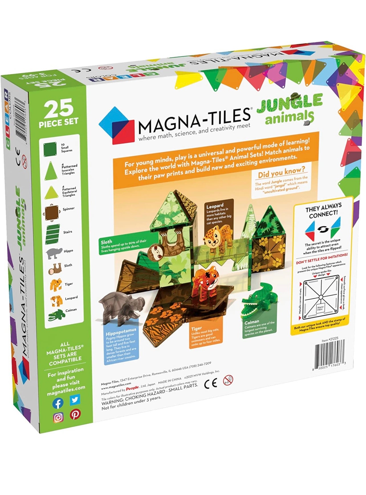 Magna-Tiles 磁力片積木玩具 - 森林動物 25 塊套裝