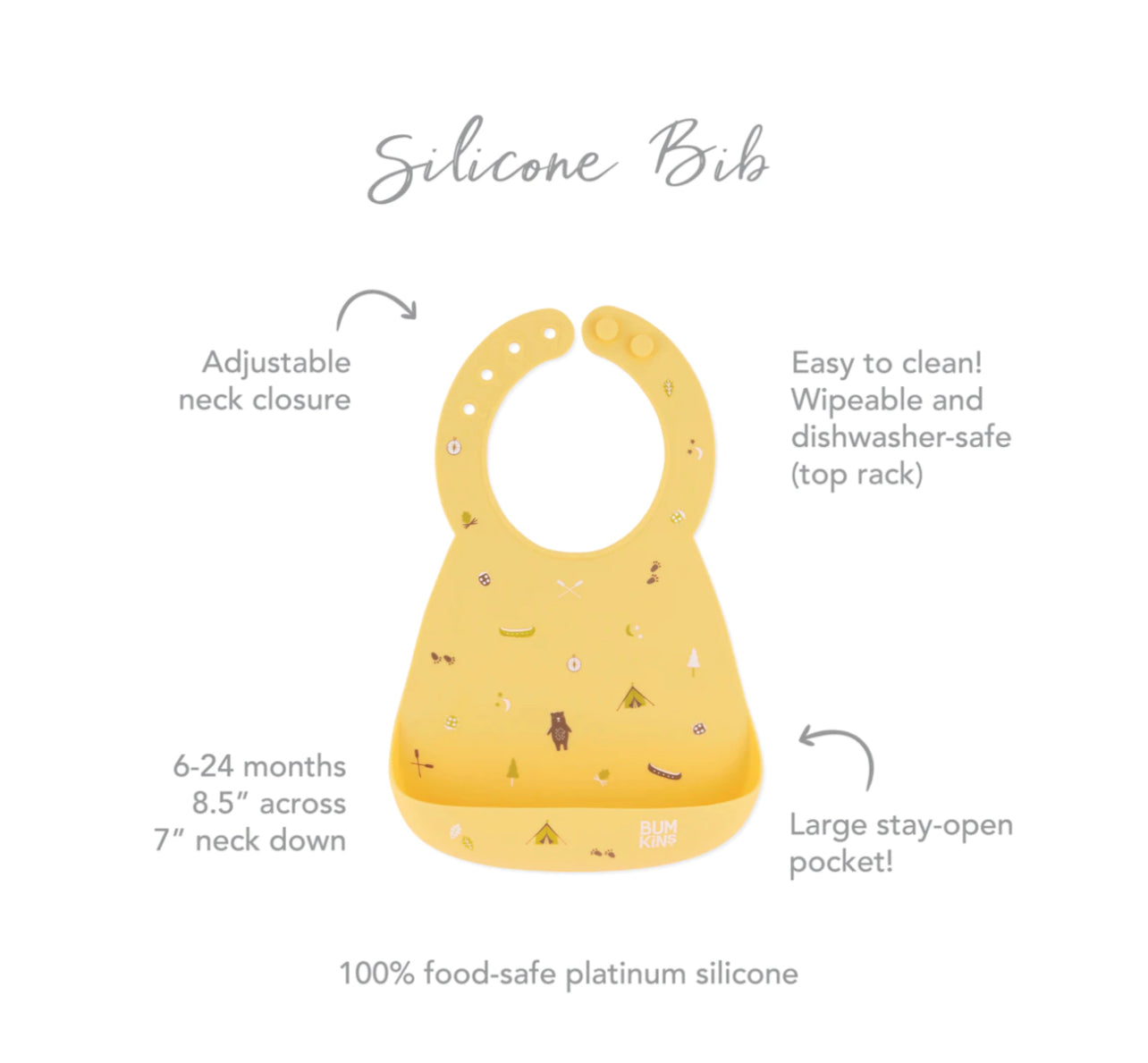 BUMKINS - 超防水矽膠圍兜 (Heart)