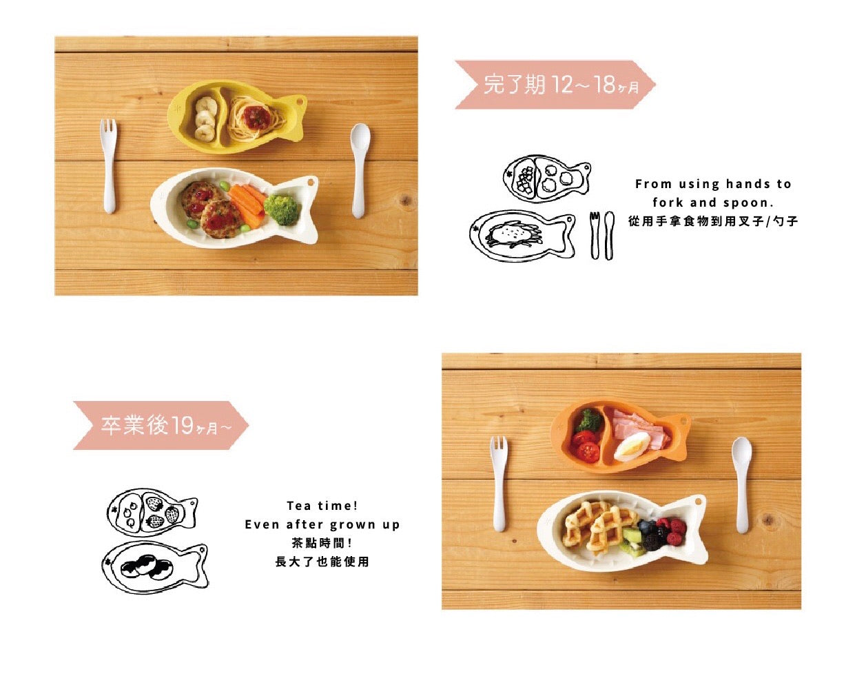 10mois - mamamanma &go 魚形餐具組合(綠色)