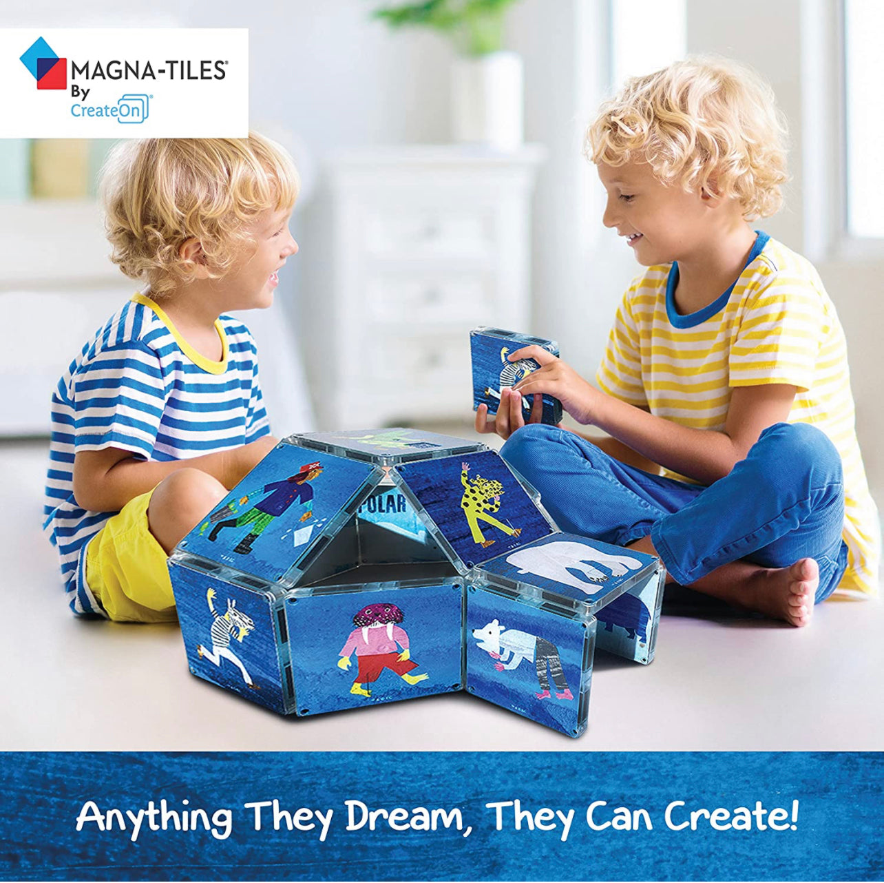 Eric Carle x Magna-Tiles 磁力片積木玩具 - Polar Bear Polar Bear16塊套裝