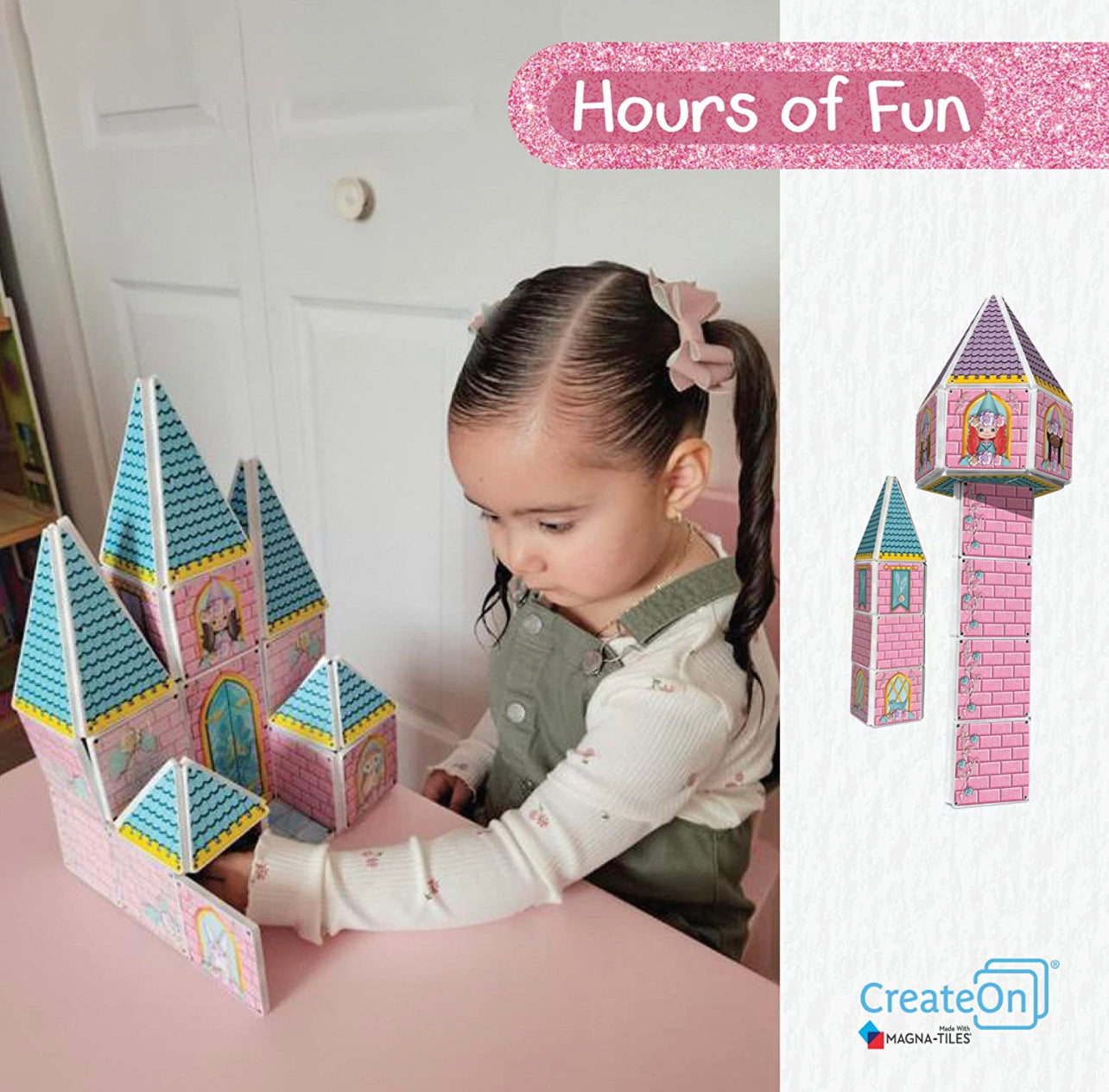 Magna-Tiles 磁力片積木玩具 - Princess Castle 53塊套裝