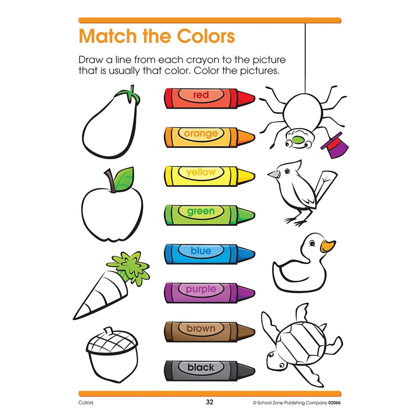 School Zone - Preschool Workbook-B (Colors 32 pages)