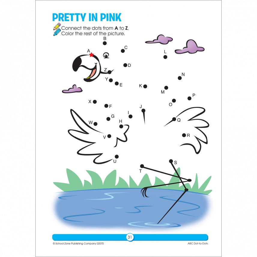 School Zone - Dot to Dots Workbook (ABC Dot to Dots 32 pages)