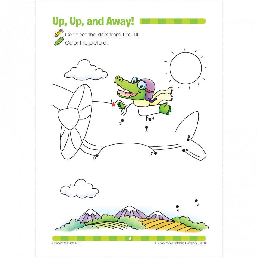 School Zone - Dot to Dots Workbook (Connect the Dots 32 pages)