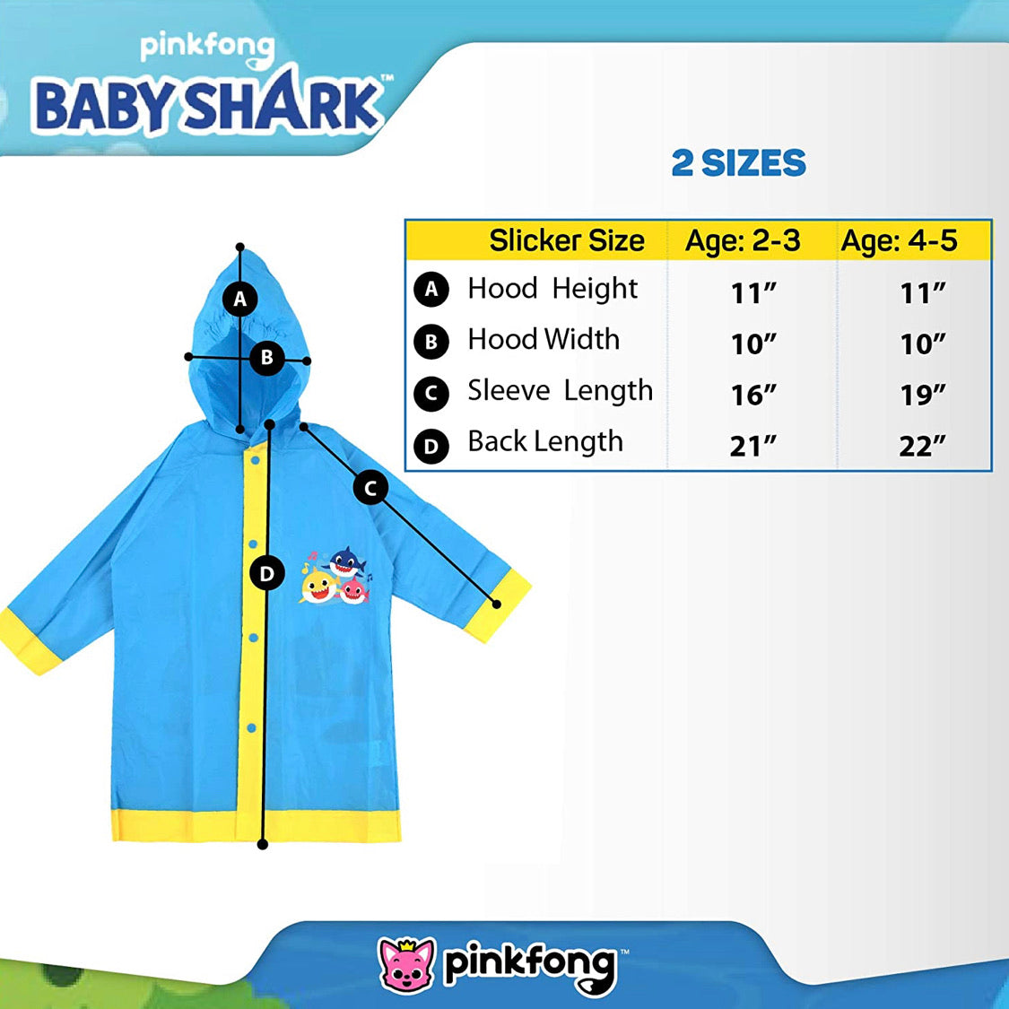 Baby Shark 幼童雨衣連雨遮套裝