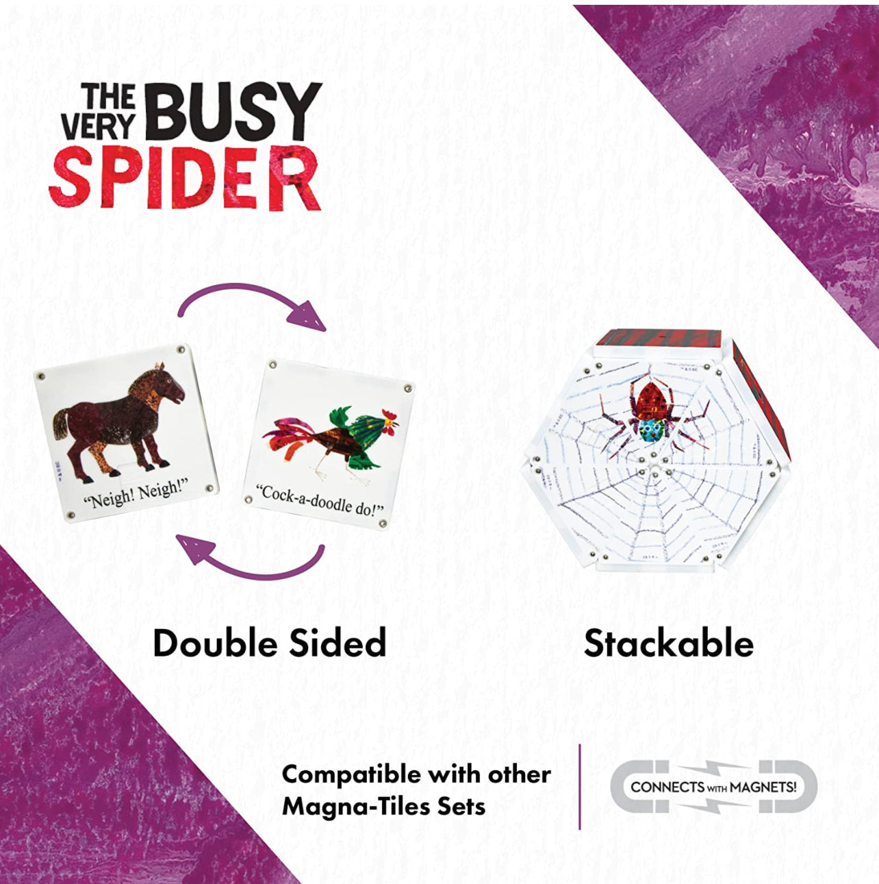 Eric Carle x Magna-Tiles 磁力片積木玩具 - The Very Busy Spider 16塊套裝