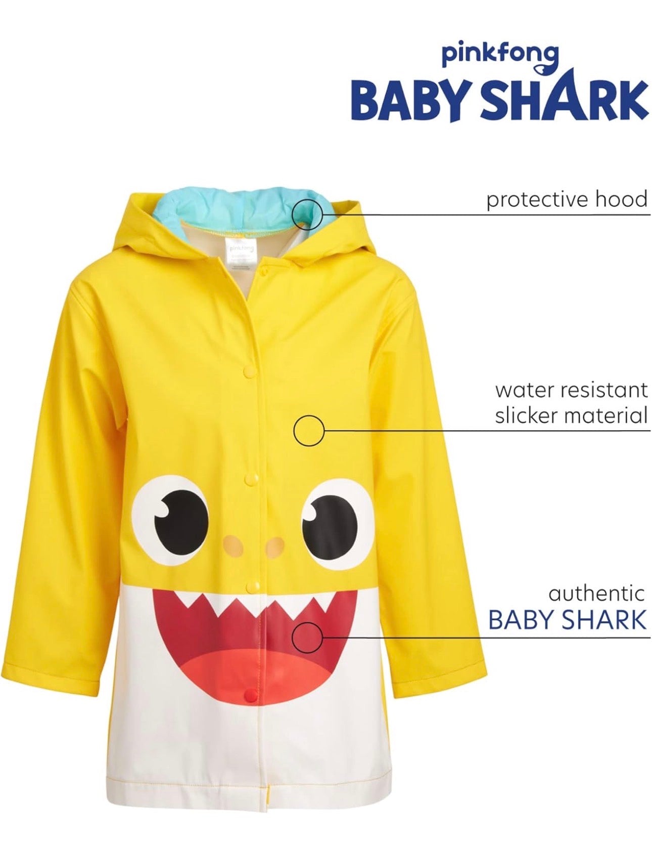 Baby Shark 輕便保暖防水雨衣 (2-3Y)