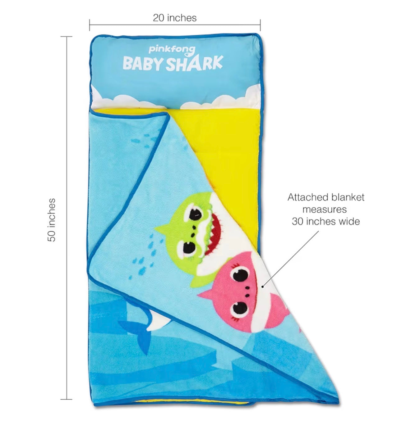 Baby shark Super Soft 珊瑚絨 Nap Mat